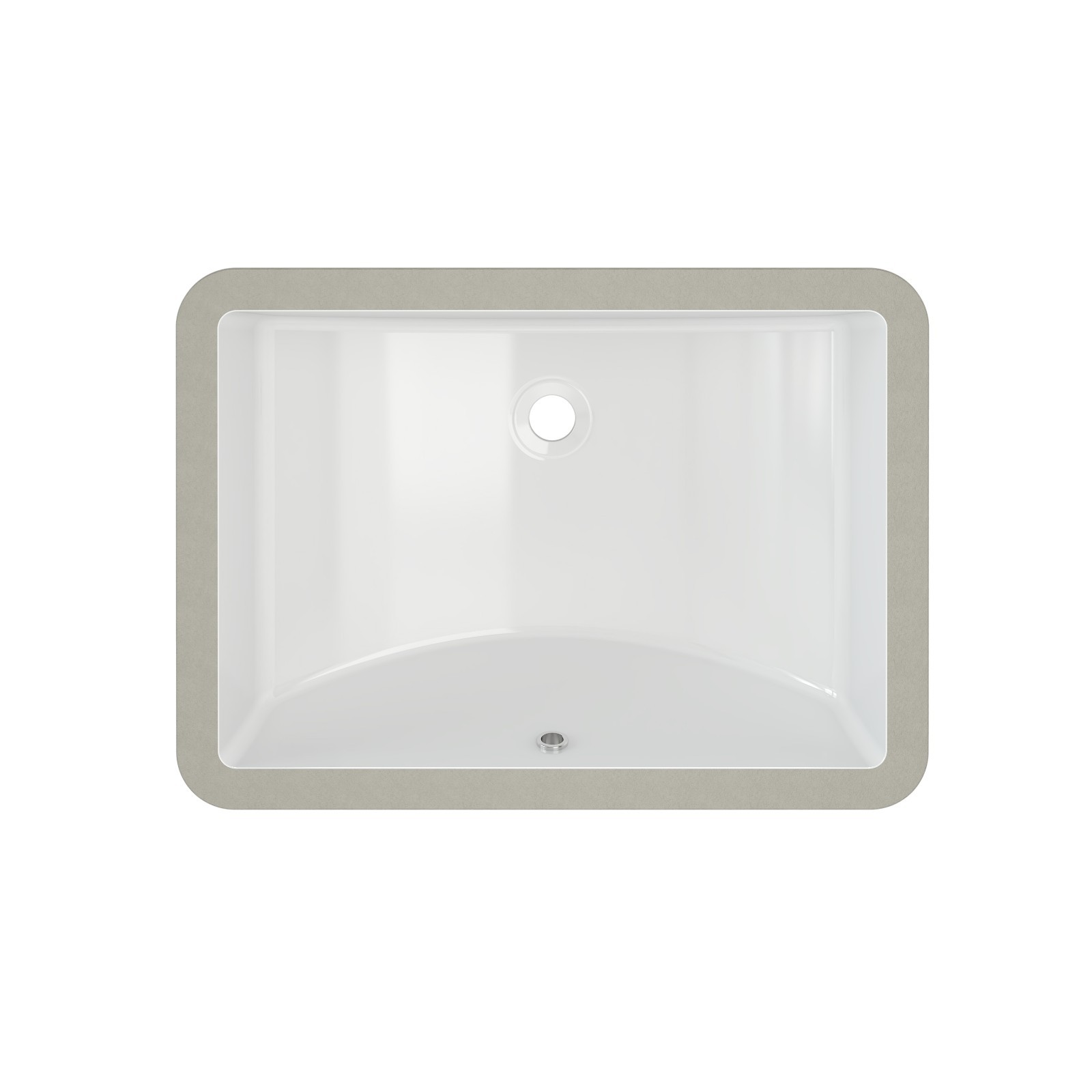 Rectangle Undermount Bathroom Sink, 20” x 14” White Ceramic Under Mount Sink