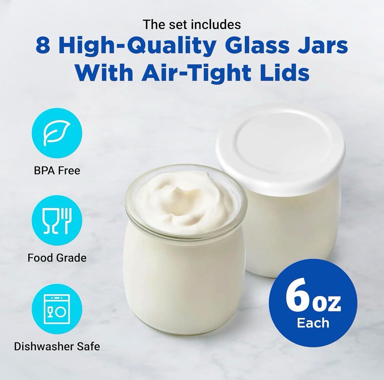 Ultimate Probiotic 8 Jars Yogurt Maker with Adjustable Temperature &Time Control