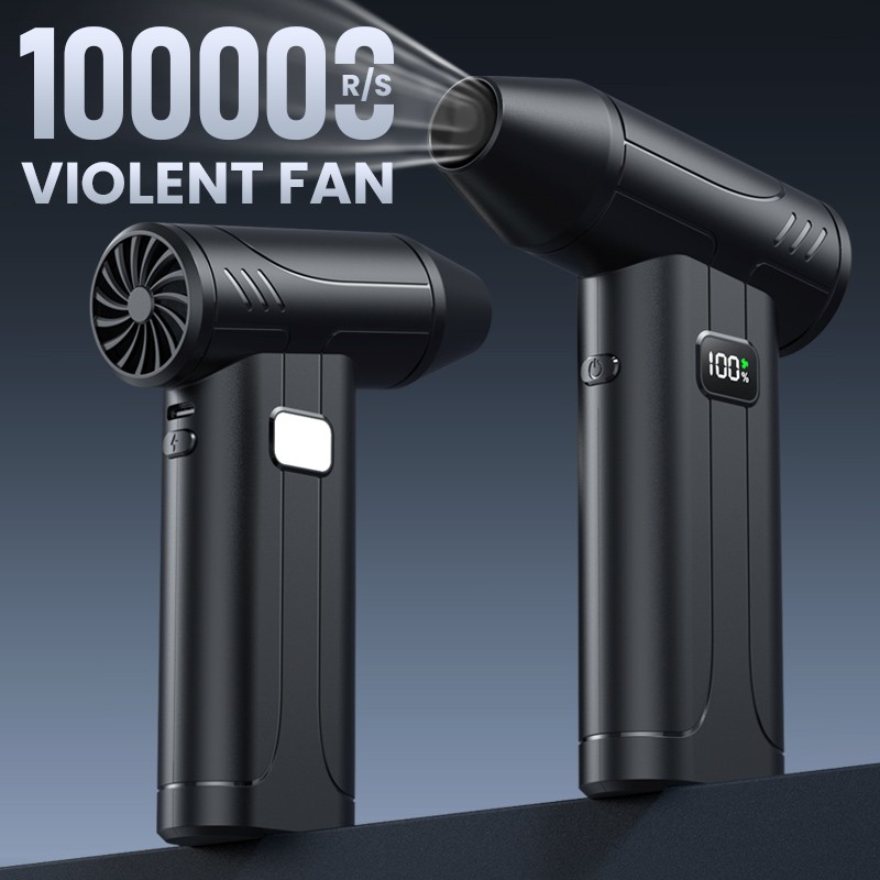 Portable Electric Air Duster Cordless Blower Turbo Fan w/LED Display 100000RPM