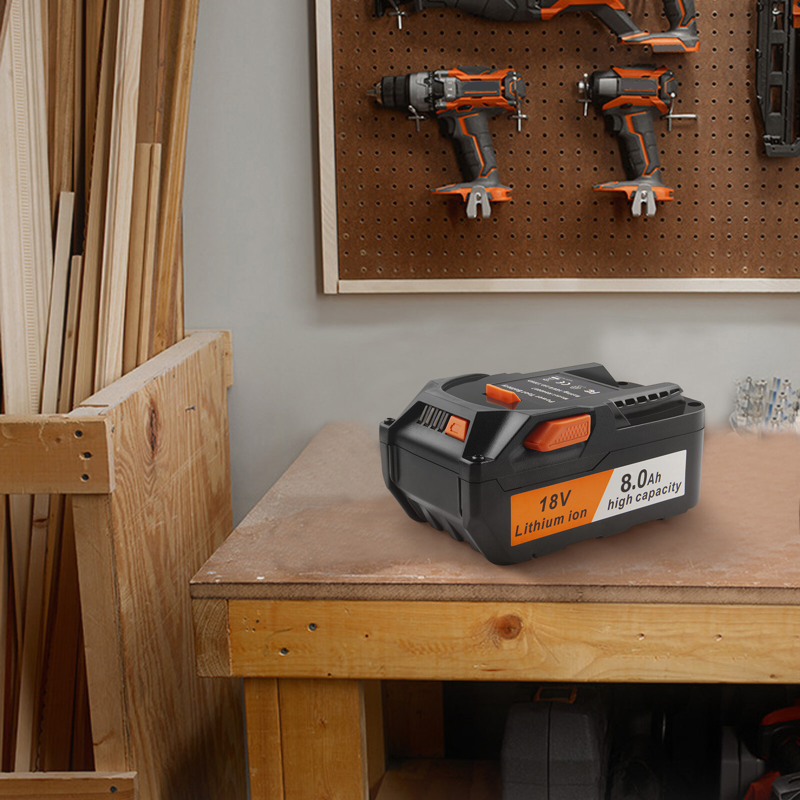 8000mAh For Ridgid R840085 6.0Ah Lithium Battery Rigid 18Volt R840087 Power Tool