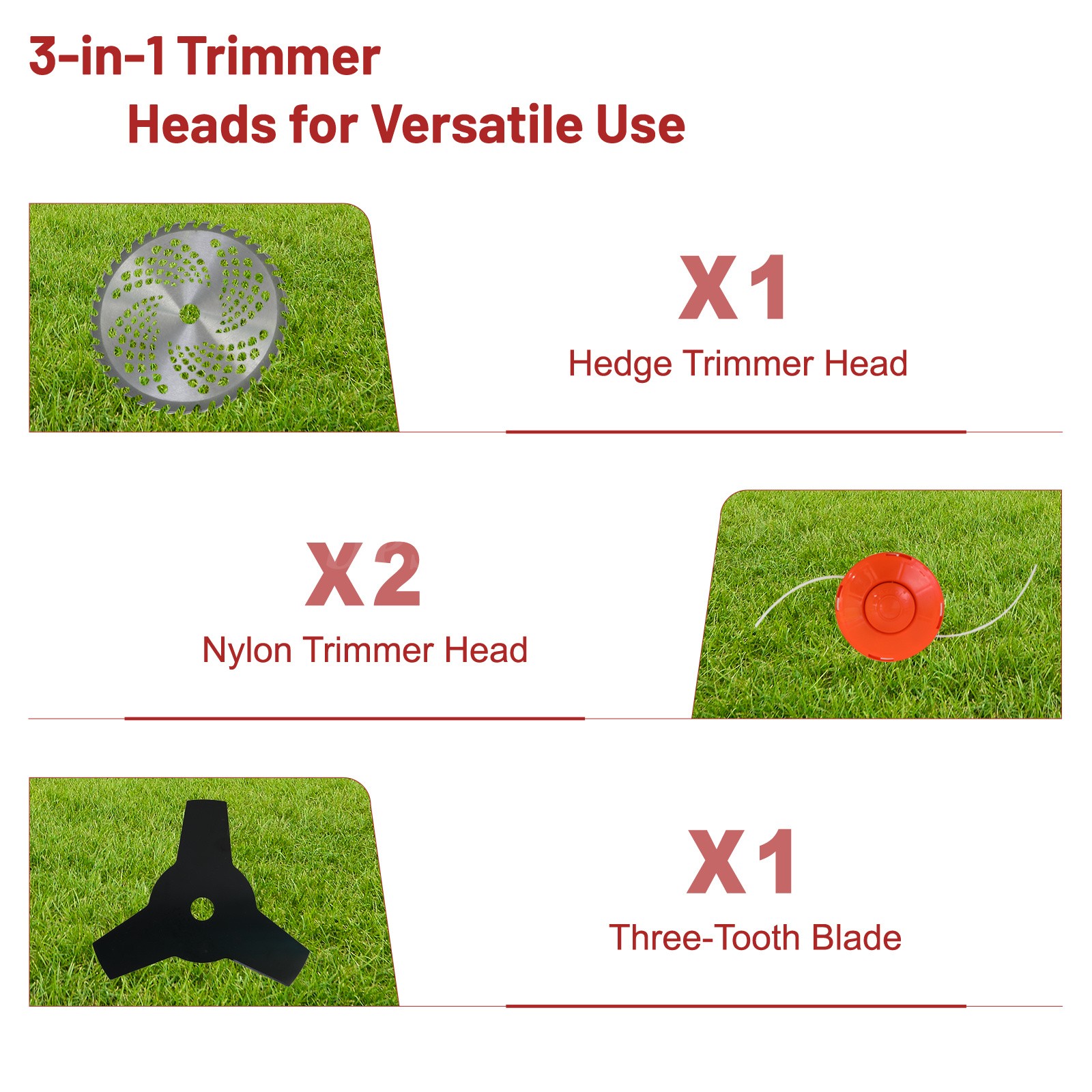 58cc 2-Cycle Gas Grass String Trimmer Gas Weed Eater Straight Shaft Lawn Mower