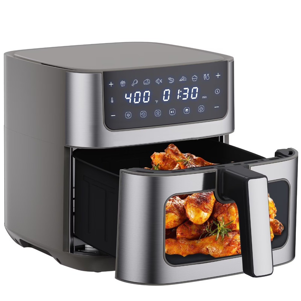 4 Qt Compact Air Fryer, 4-in-1 Cooking Functions, Dishwasher-Safe Parts, Black