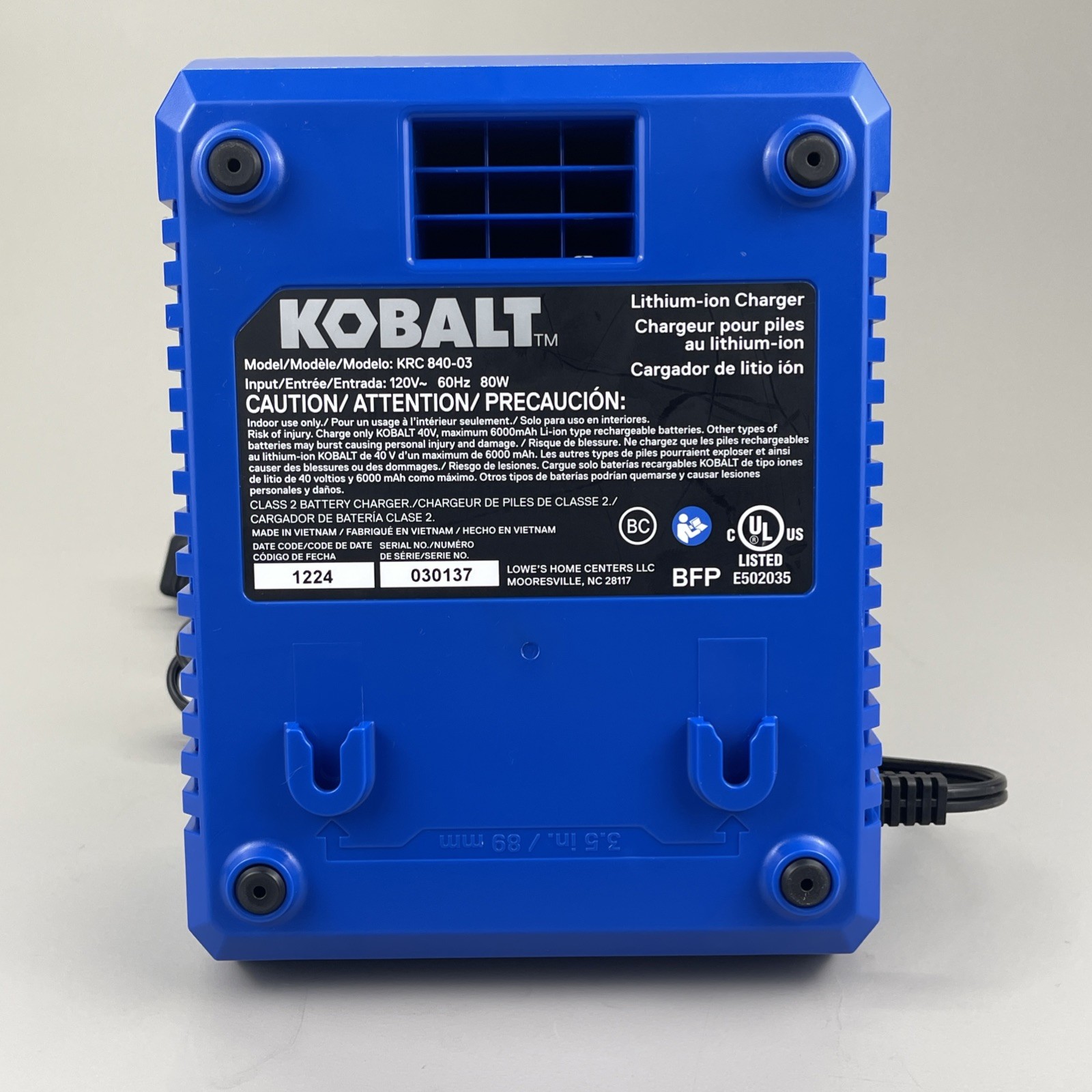 Kobalt 40V Max 4.0 Ah Extended Run Battery + Charger Kit Fast Charging 2024