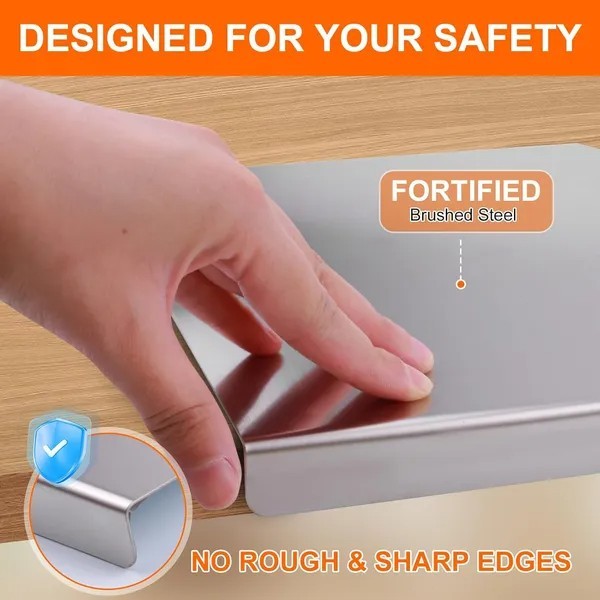 304 Stainless Steel Chopping Board Large with Lid Non Slip for Kitchen Counter