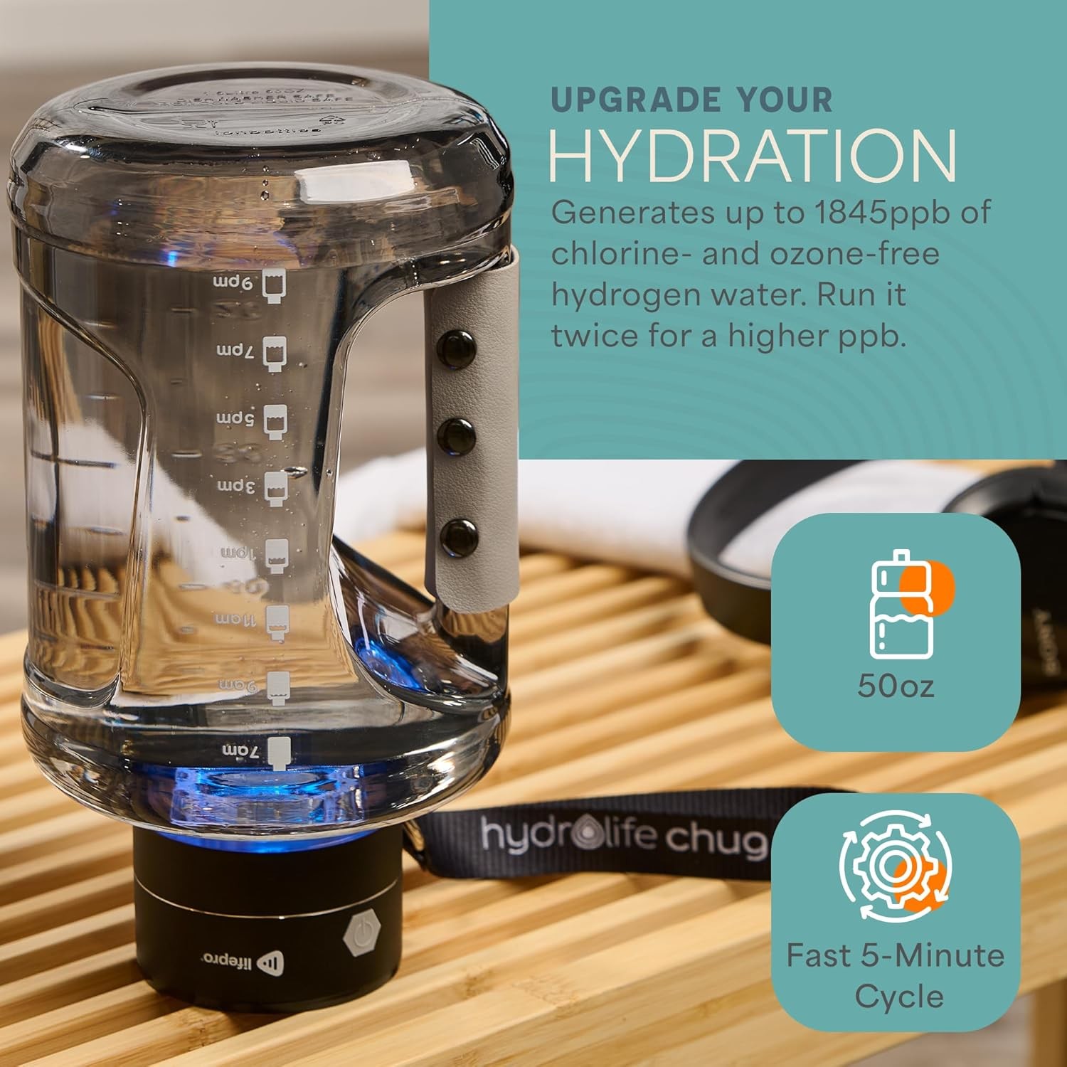 Lifepro Generator w/ SPE/PEM Technology Hydrogen Water Bottle (Open Box)