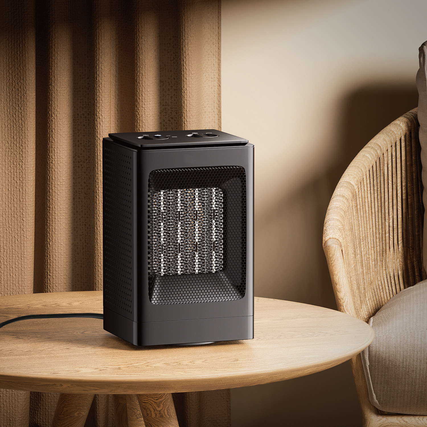 [LCD SCREEN+HANDLE] Electric Space Heater Adjustable 1500W Coil Heating Fan Home
