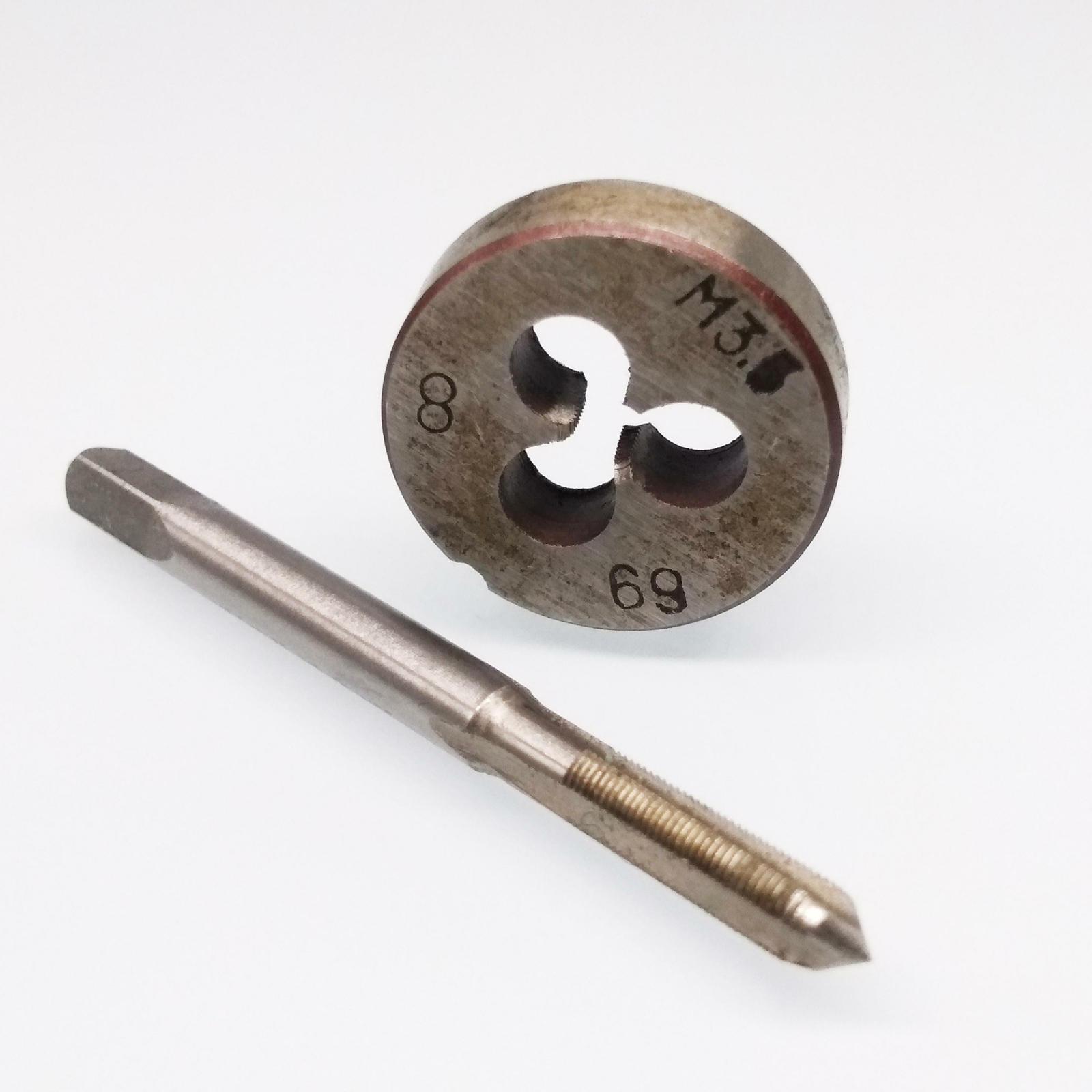 HSS M3.5 x 0.35mm Tap & M3.5 x 0.35mm Die Metric Thread Right Hand
