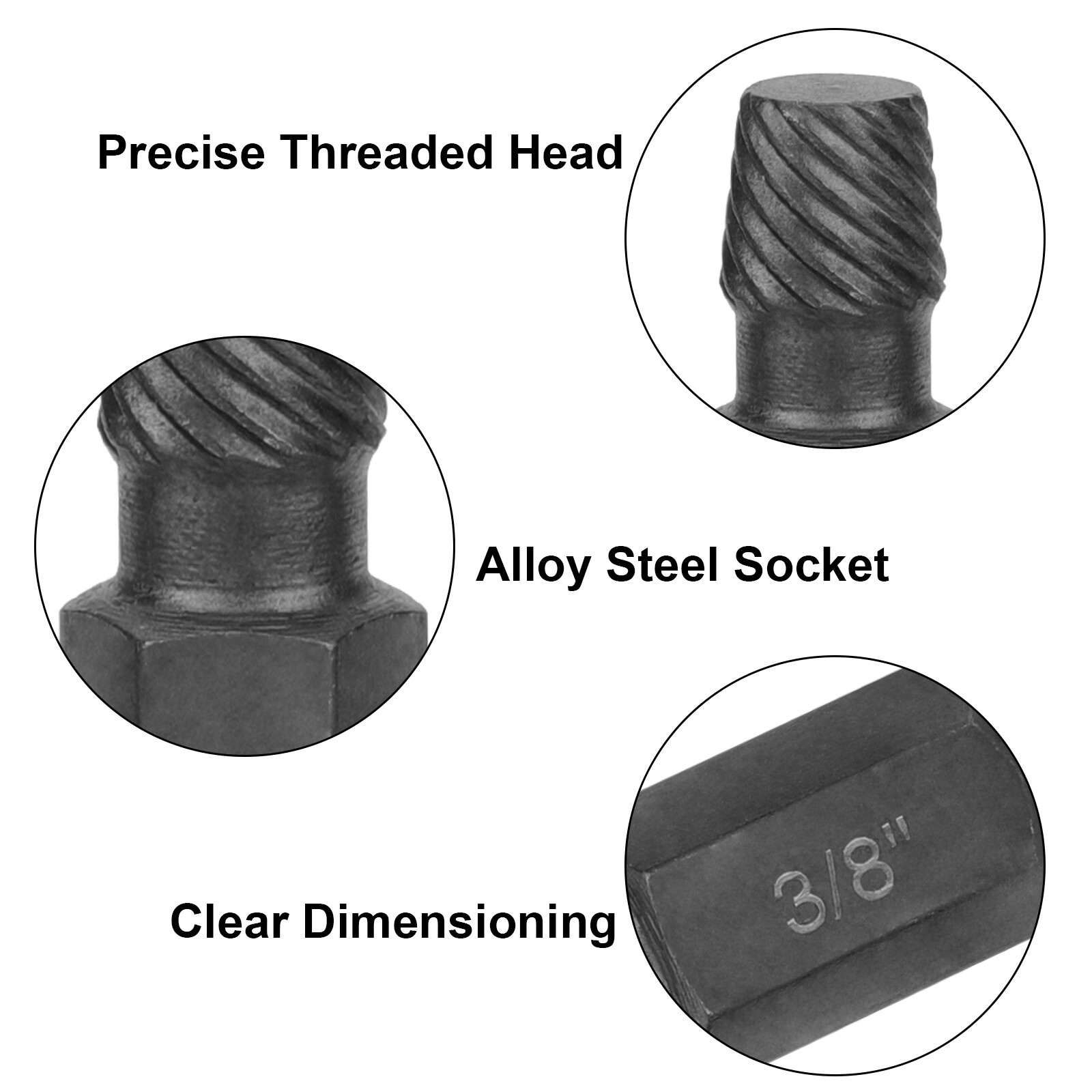 10Ps Screw Extractor Easy Out Drill Bits Kit Damaged Screw Bolt Stud Remover Set