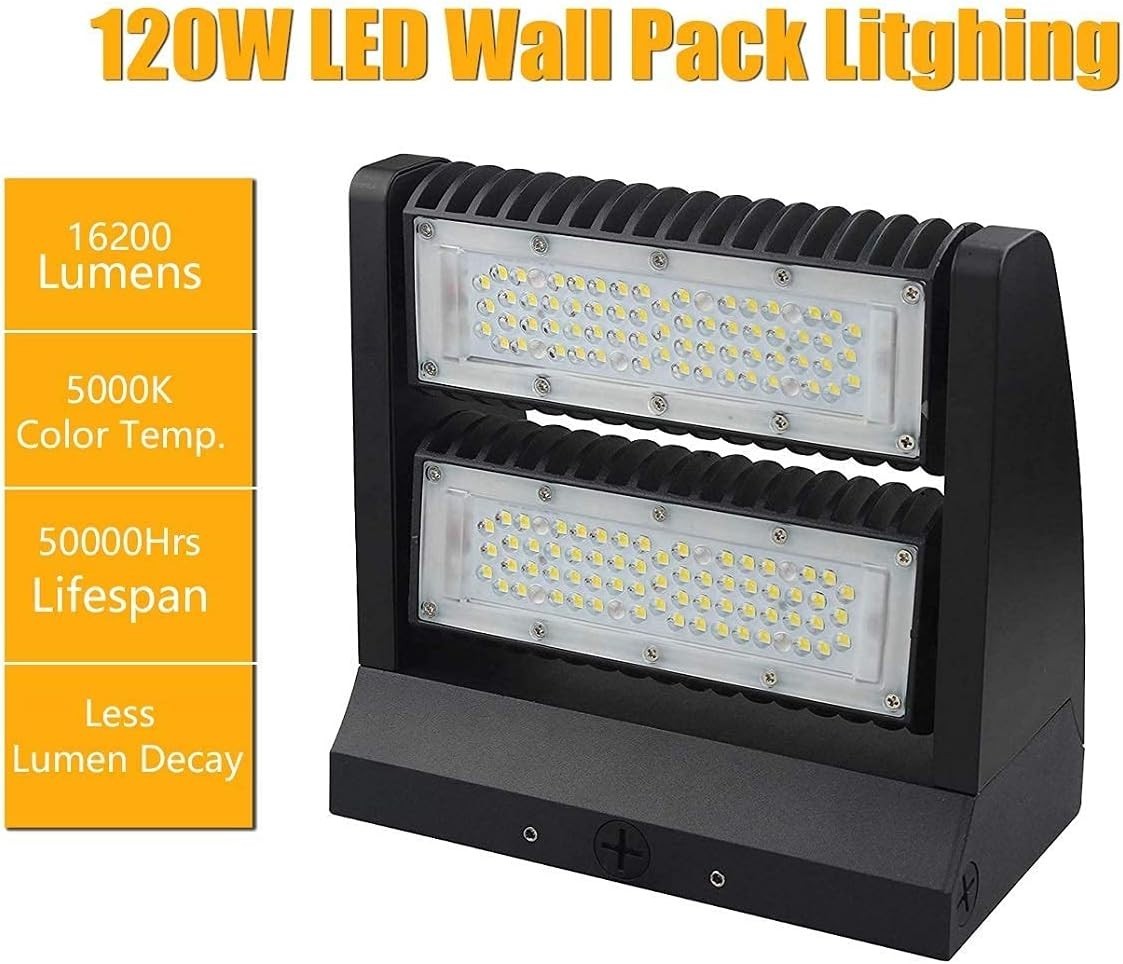 120W LED Wall Pack Light – 5000K 16200Lumens Rotatable Two Directional Wallpack