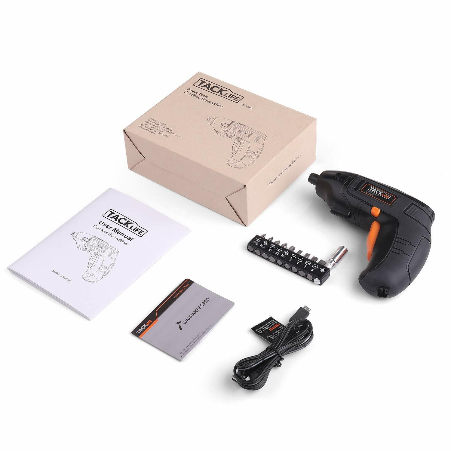 Electric Screwdriver, Tacklife Cordless Screwdriver Rechargeable 1500 mAh Li-on