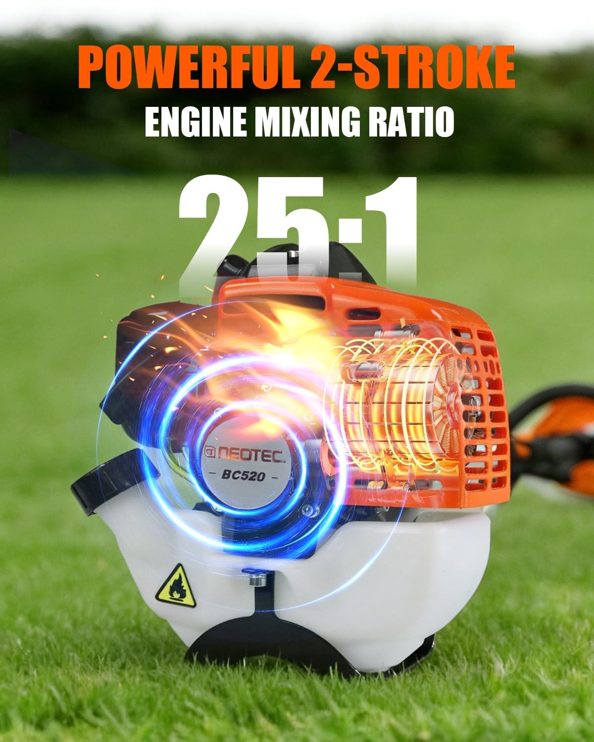 52cc 2-Cycle Gas Grass String Trimmer Gas Weed Eater Lawn Mower Orange Upgraded