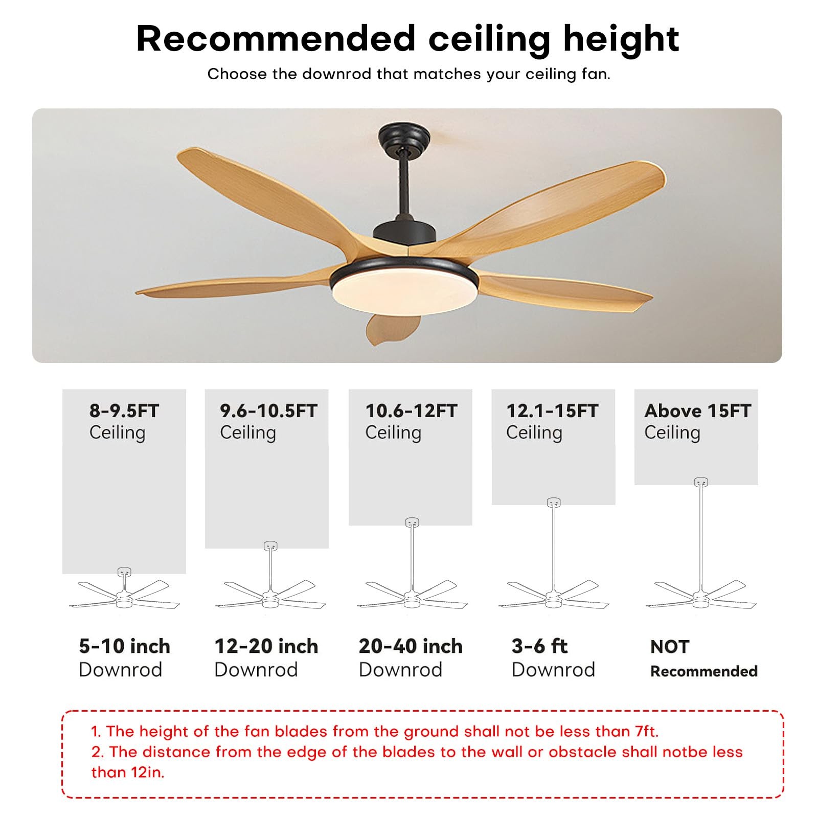 48in. Ceiling Fan Downrod Extension Brushed Nickel 1in. OD Threadless No Cord