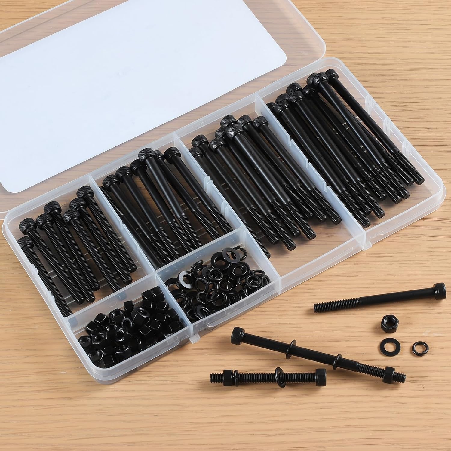 M3 M4 M5 Hex Socket Head Cap Screws Bolts Nuts Washers Assortment Kit (8-100mm)
