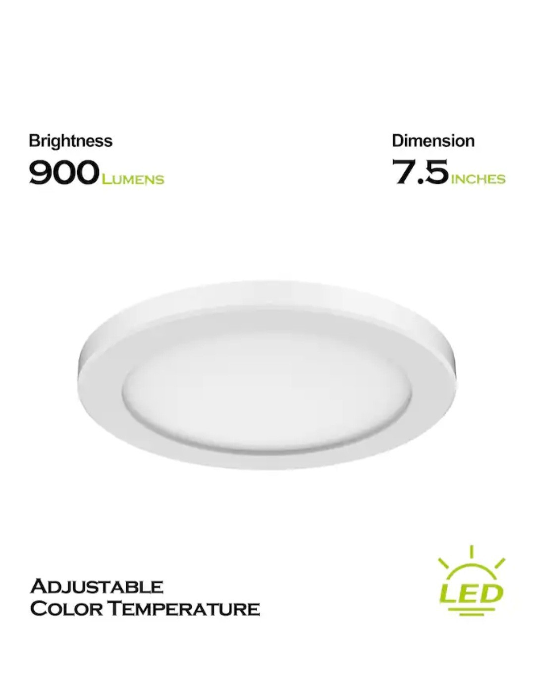 Feit Electric 7.5 in. Integrated LED Flush Mount White Flat Panel Ceiling Light