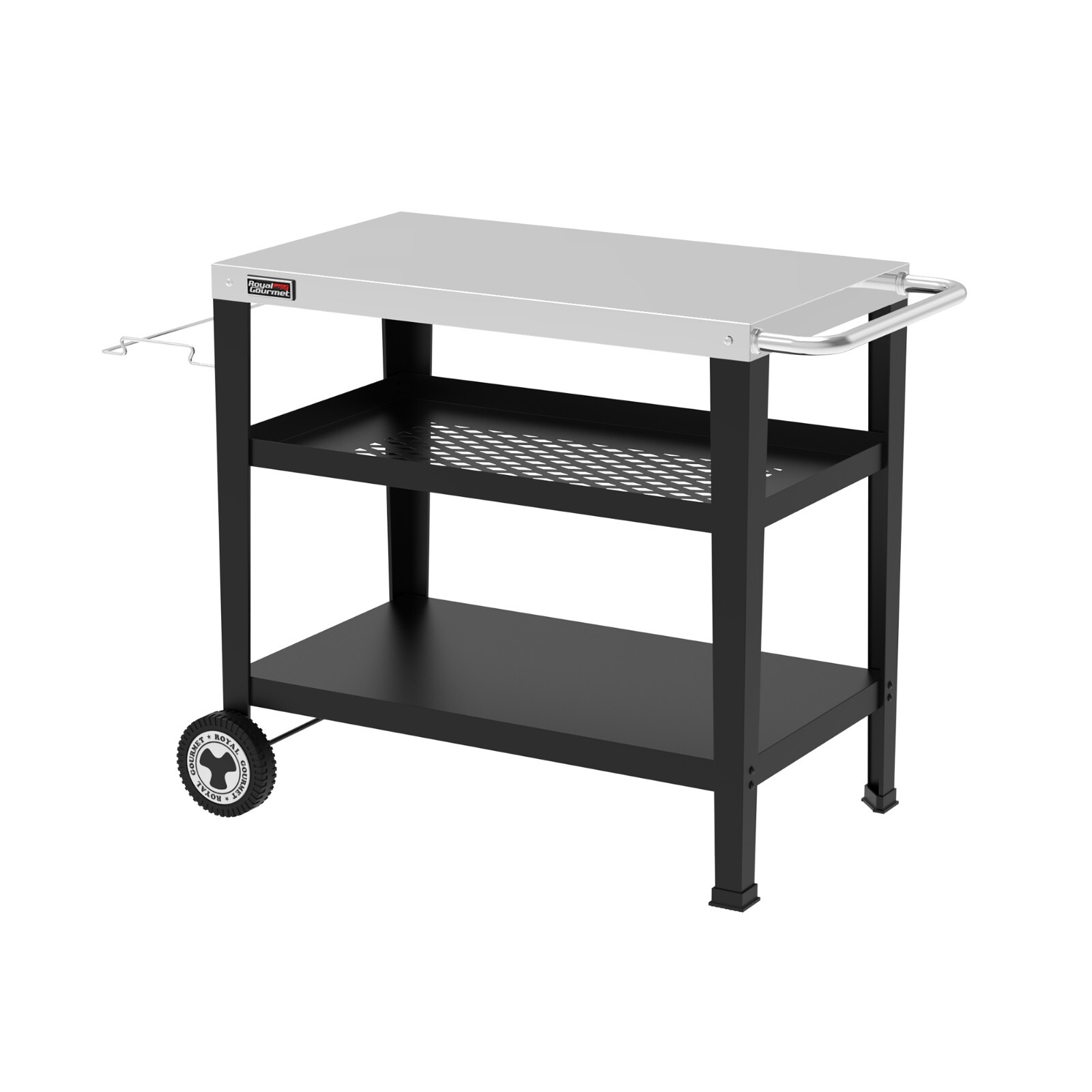 Royal Gourmet 3-Shelf Movable Grill Table Outdoor Garden BBQ Food Prep Cart