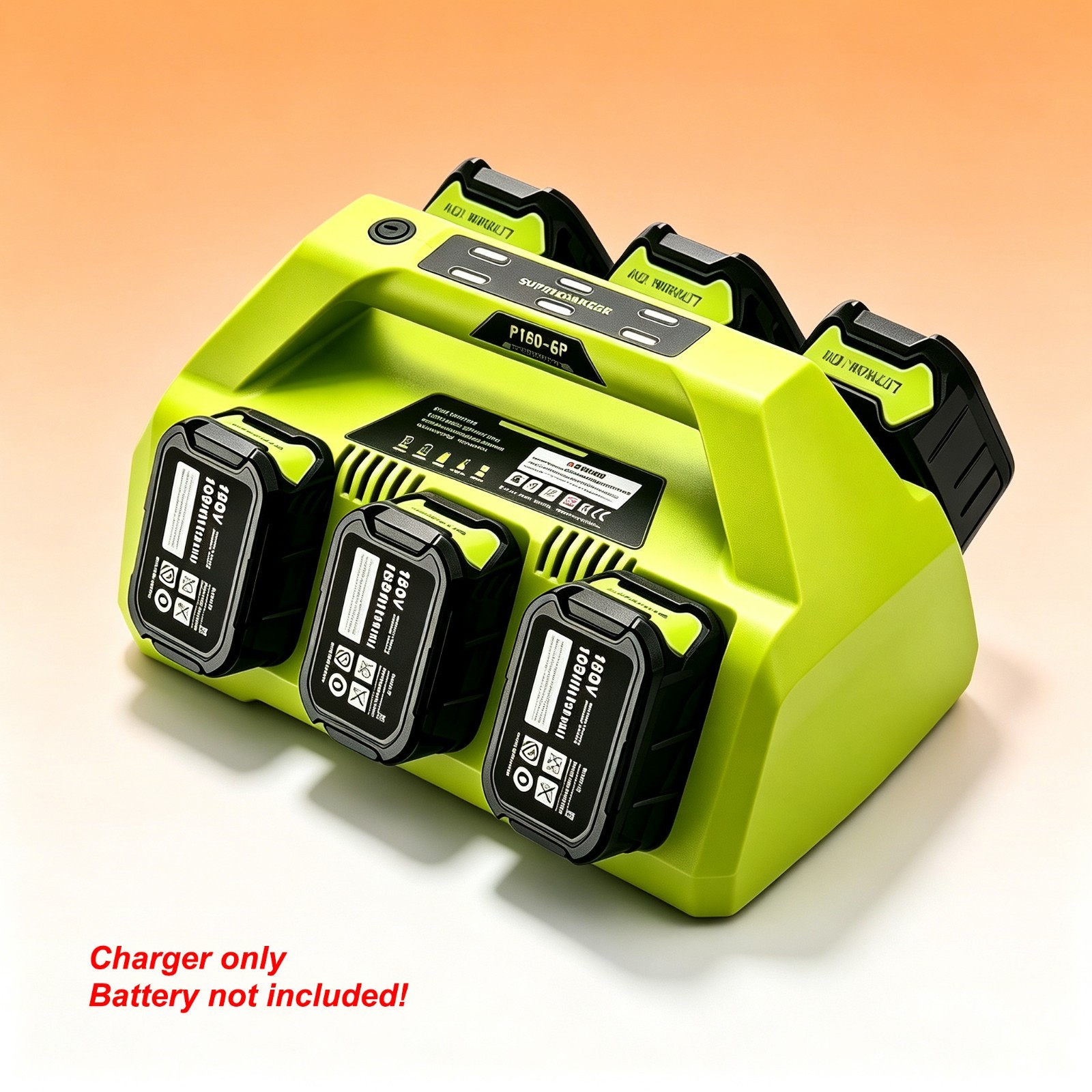 6 Port Fast Battery Charger Compatible with Ryobi 18V P135 PCG005 P118 P108 P190