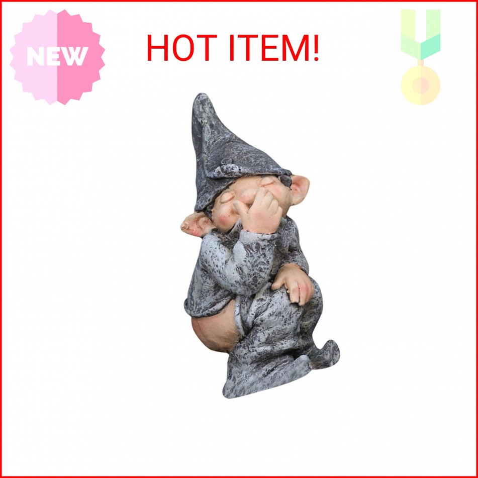 THE PERFECT PART Funny Pooping Mini Statue, Naughty Resin Garden Gnome for Decor
