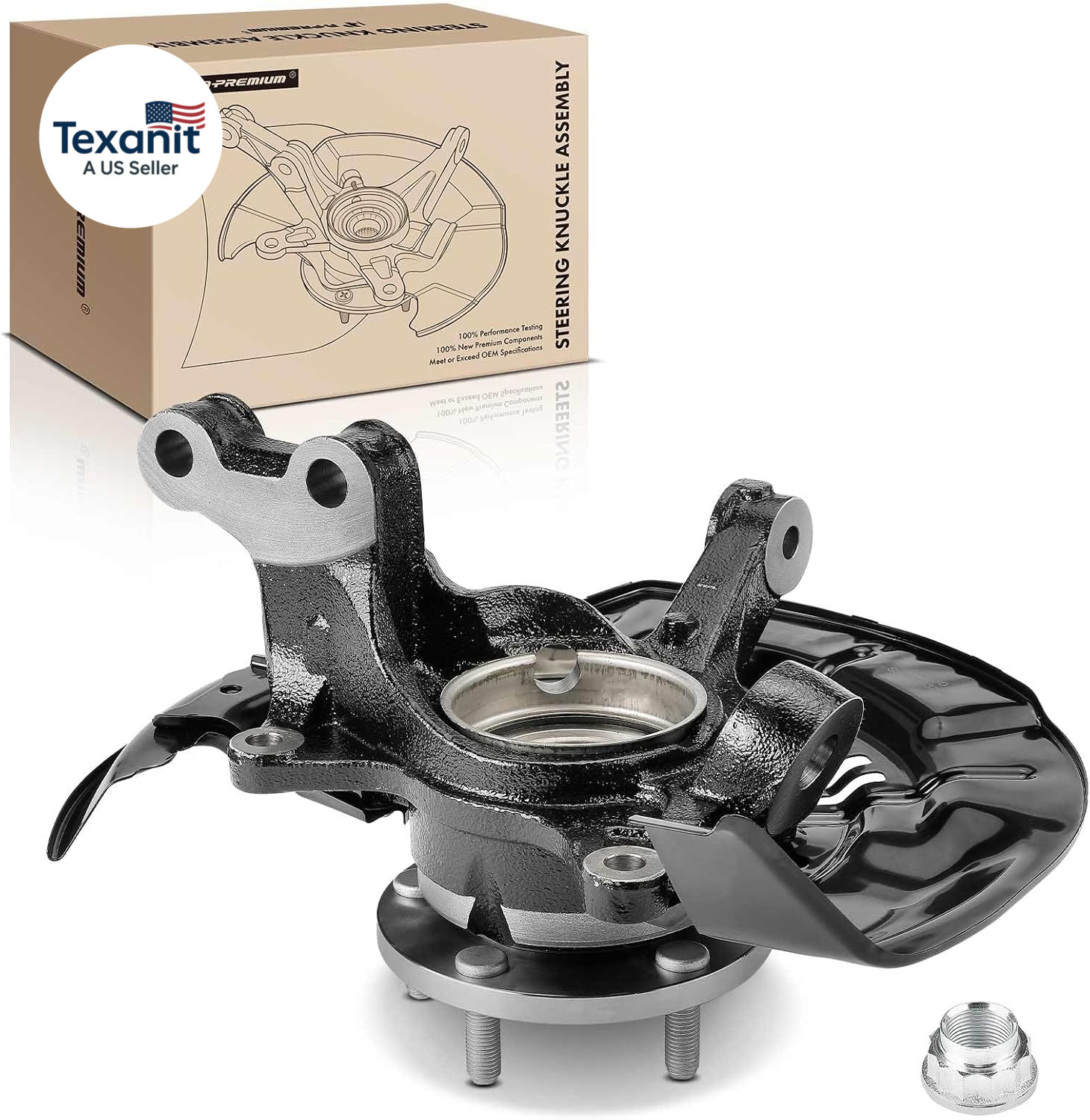 Front Right Steering Knuckle & Wheel Bearing Hub Assembly Compatible with Toyota