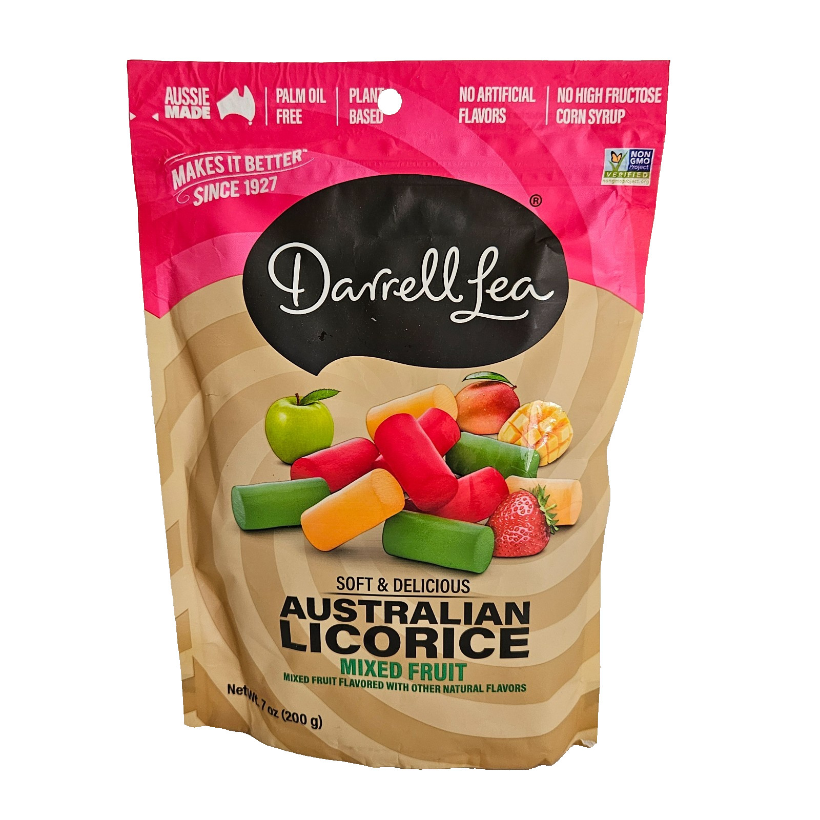 Australian Licorice Mixed Fruit Flavor 7 oz Plant Based Soft BB 09/2026