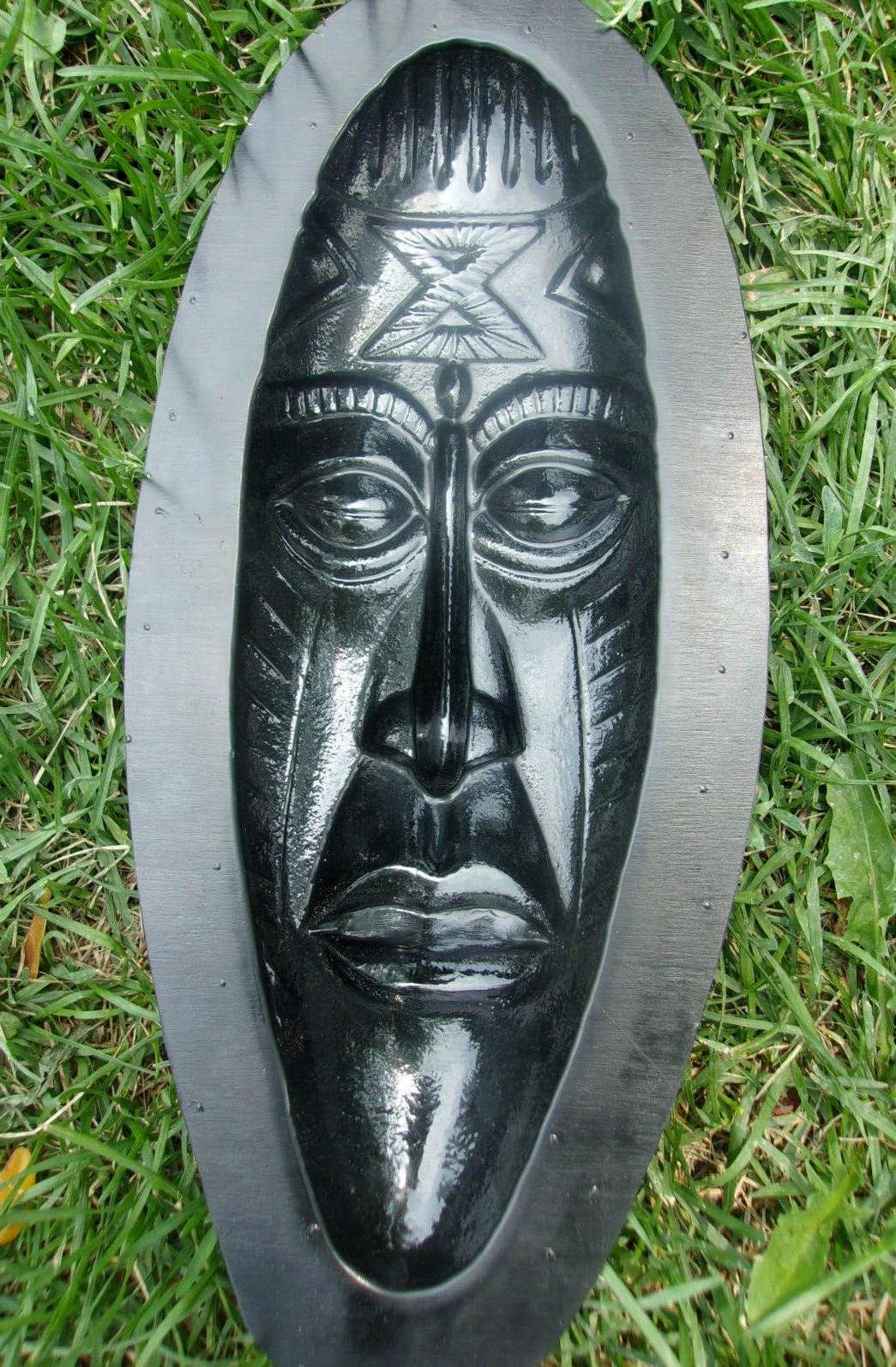 Tiki face mold abs plastic garden casting tropical mould 11″ x 4″ x 3/4″