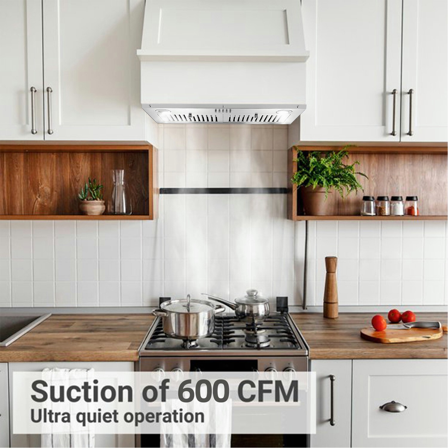 30in 800CFM Built-In/Insert Range Hood vent Ducted/Ductless Stainless Steel LED