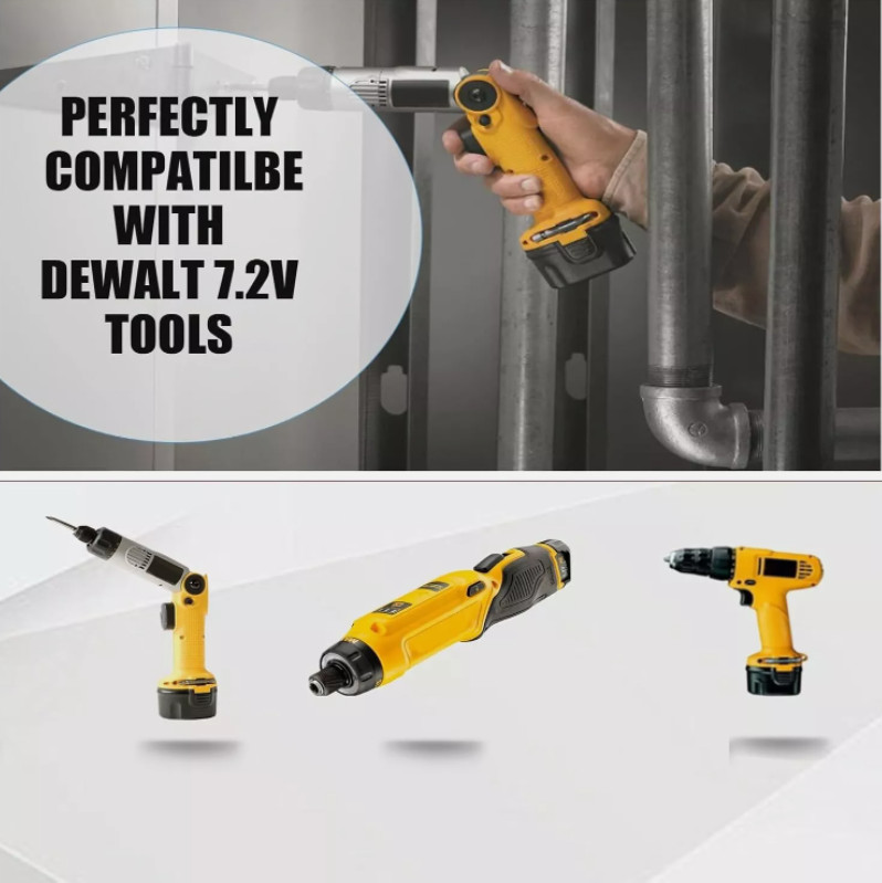 2Pack 7.2V NI-MH Battery replace for DEWALT DE9057 DW9057 7.2Volt Cordless Drill