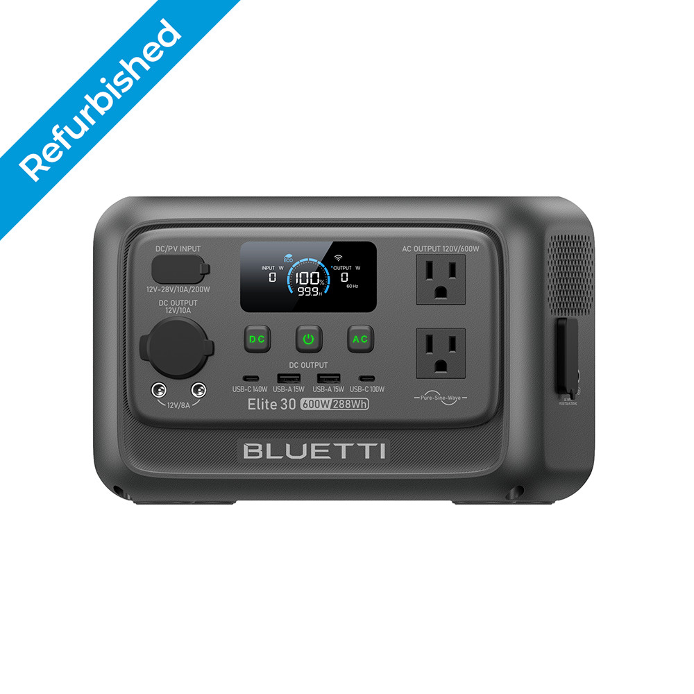 BLUETTI Elite 30 V2 600W 288Wh Portable Power Station for Camping/Road Trip