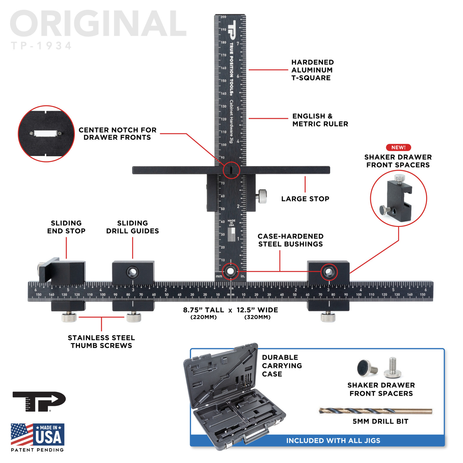 Manufacturer Refurbished True Position Tools TP-1934 Cabinet Hardware Jig