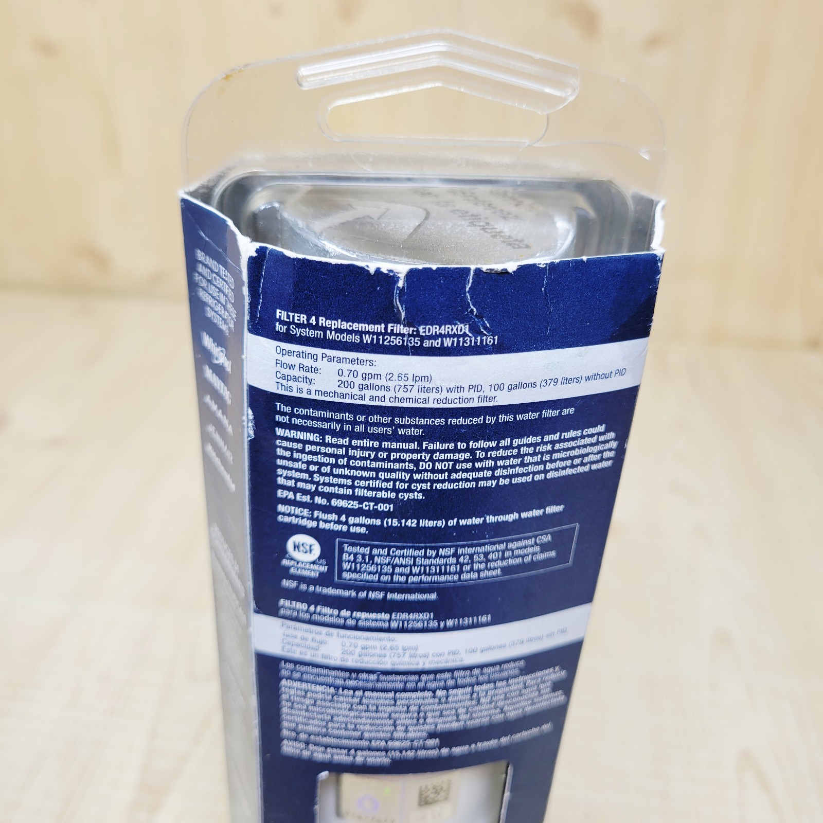EveryDrop Water Filter 4 EDR4RXD1 Fridge Ice 6-Month Whirlpool