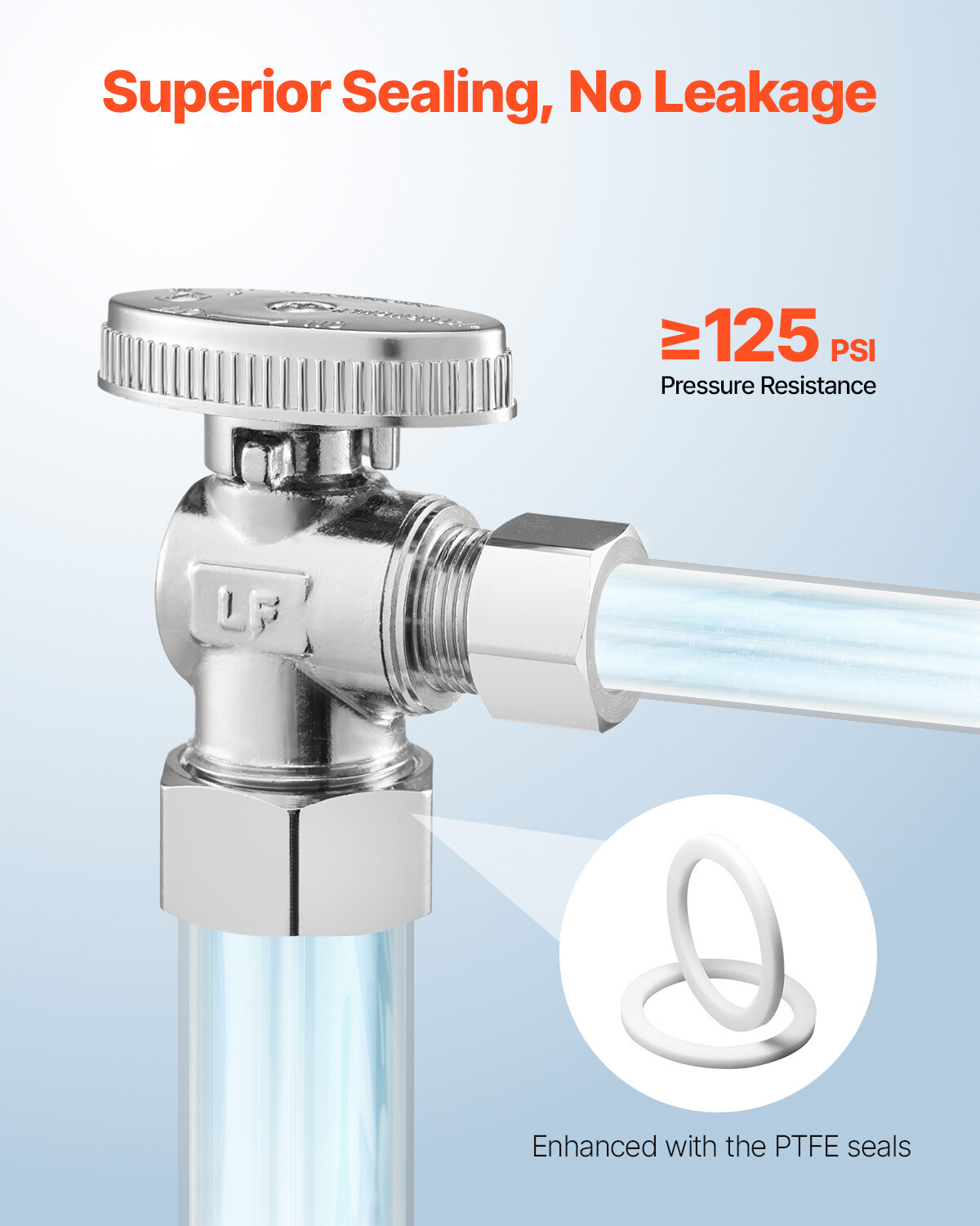 10-Pack Angle Stop Valve 1/4 Turn 5/8″ OD (1/2″ NOM) x 3/8″ OD Compression