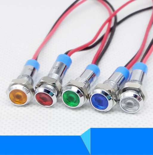5PCS 6mm 12V Metal LED Pilot Dash Panel Indicator Signal Light Lamp Car Boat US