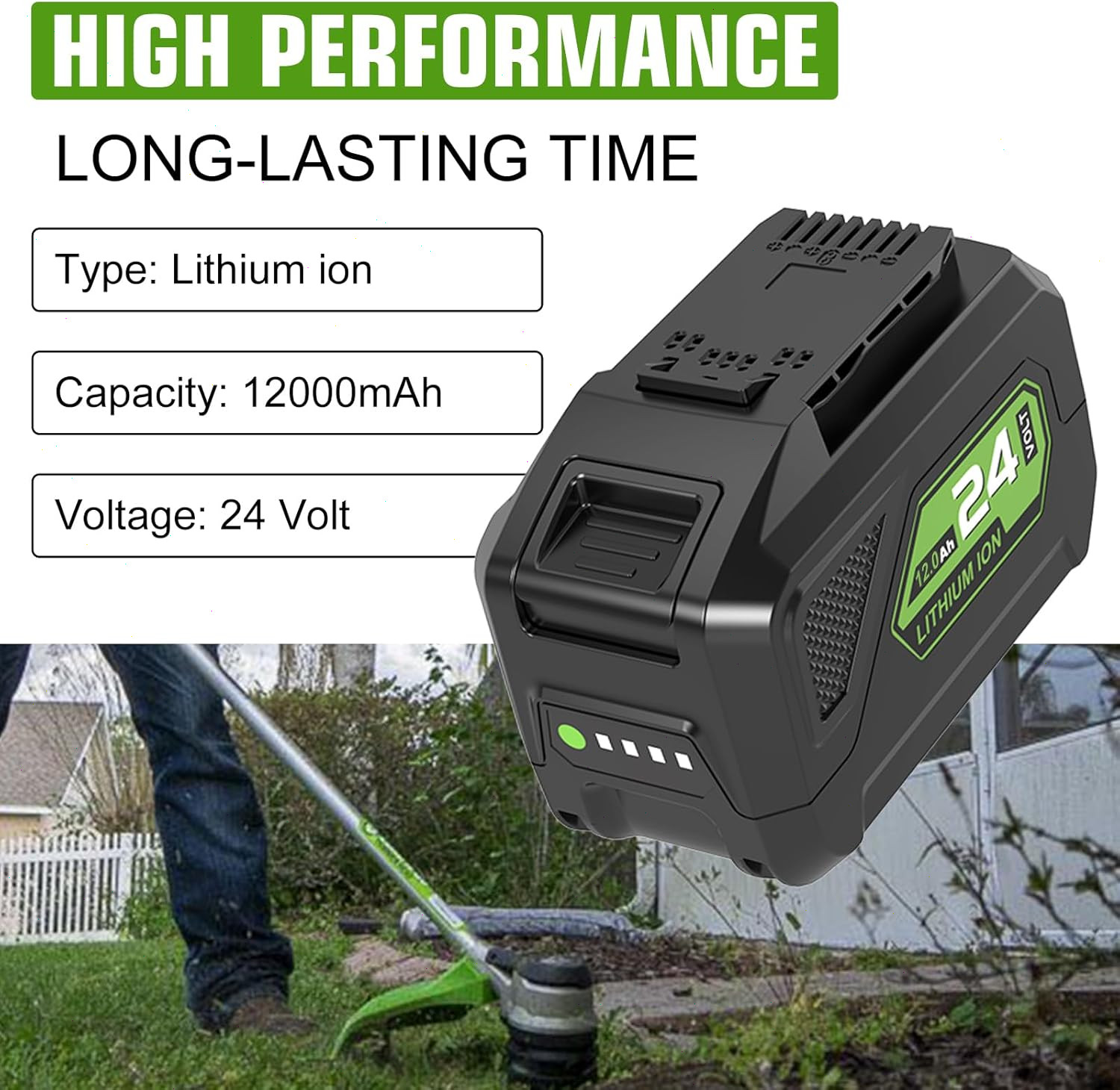 24V 12.0Ah Batteries Replacement for Greenworks 24V Battery Model 29842 29852