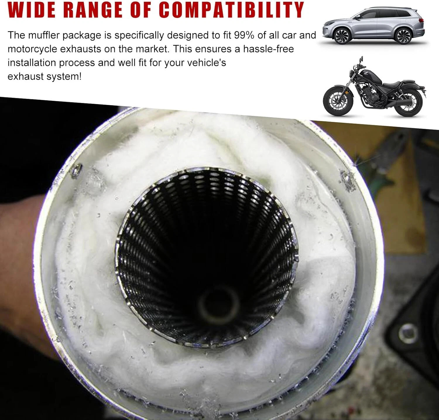 4 Stroke Silencer Packing Exhaust Muffler Motorcycle Dirt Bike ATV Enduro
