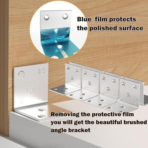 80Pcs Stainless Steel L Brackets 2in Corner Brace for Wood Furniture