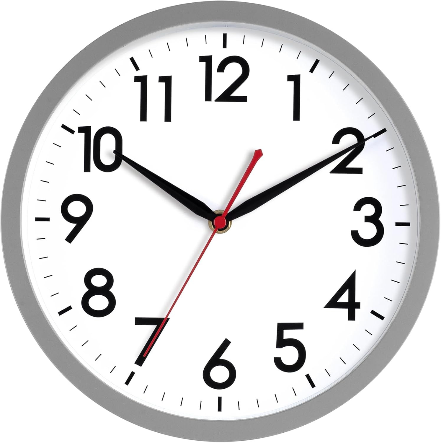 Silent Wall Clock Non-Ticking Analog Battery Operated – Home Office Kitchen Deco