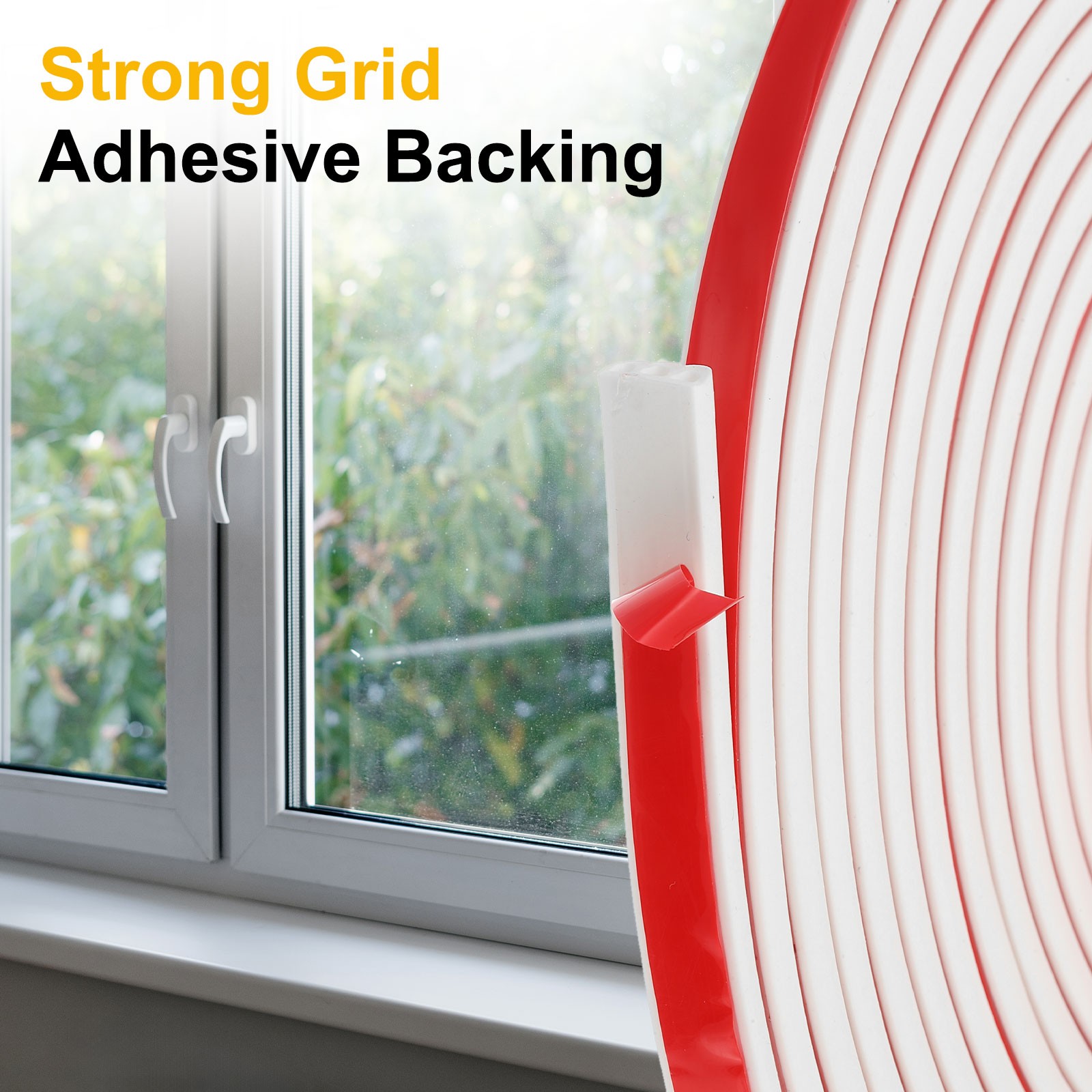 20 ft Silicone Weather Stripping Door Seal Strip, , 0.35″ x 0.16″, White