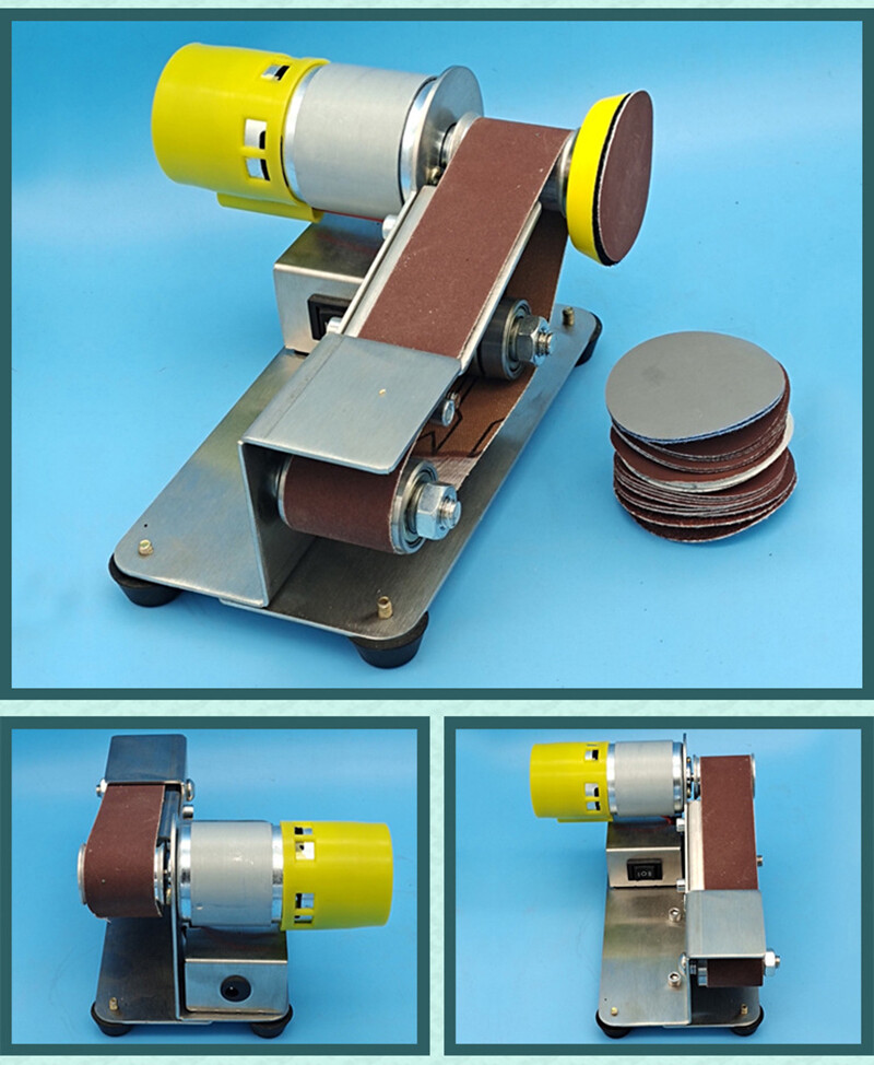 Mini Electric Belt Sander DIY Polishing Grinding Machine Cutter Edges Sharpener