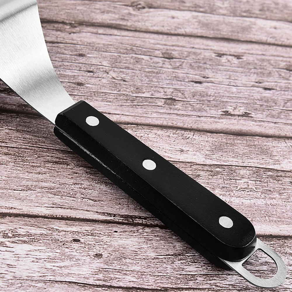 Stainless Steel Pizza Peel with Wood Handle 6.5 x 6.6 Inch Circular Arc Shovel