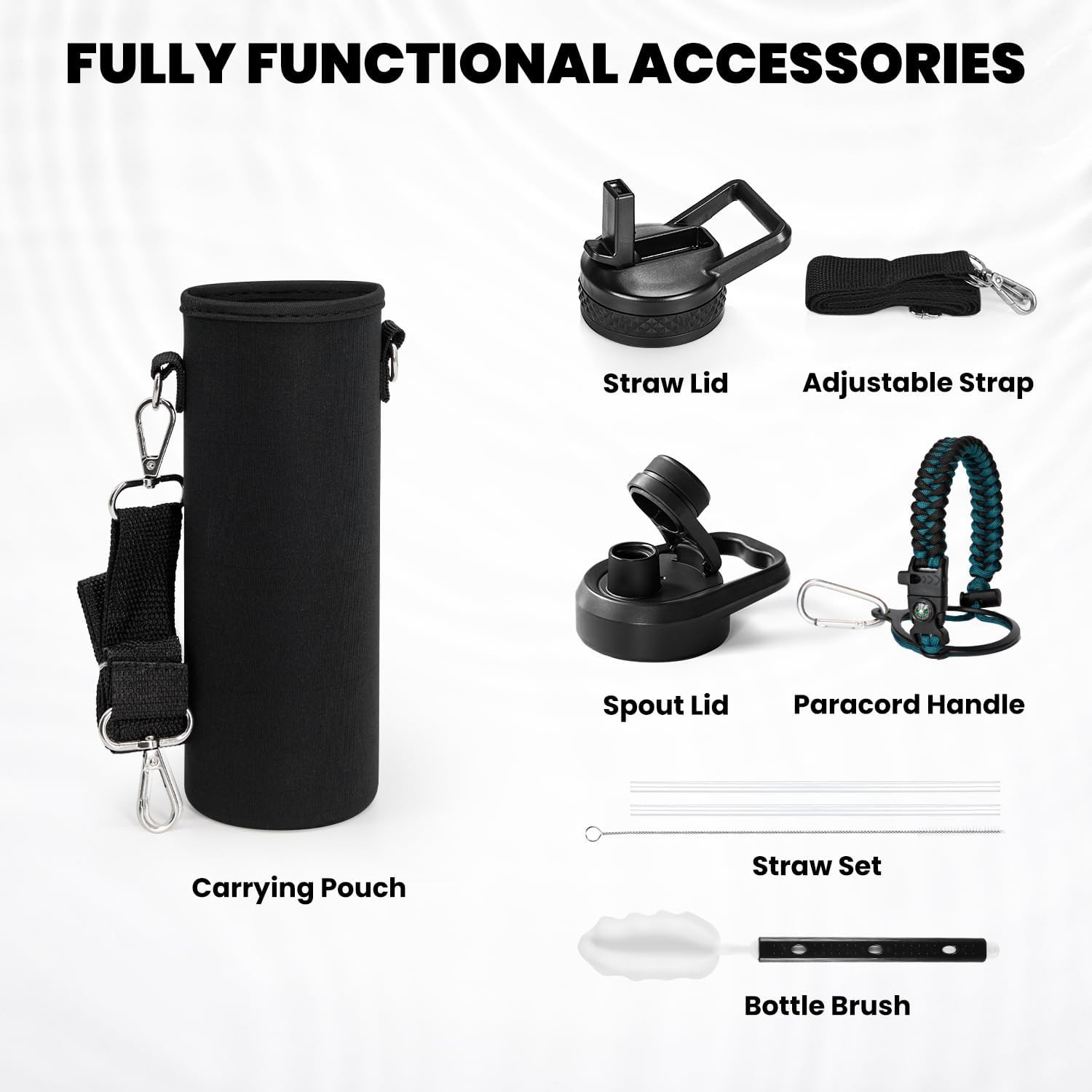 Insulated Water Bottle 24 Oz, Triple Wall Vacuum Stainless Steel (Cold for 24Hrs
