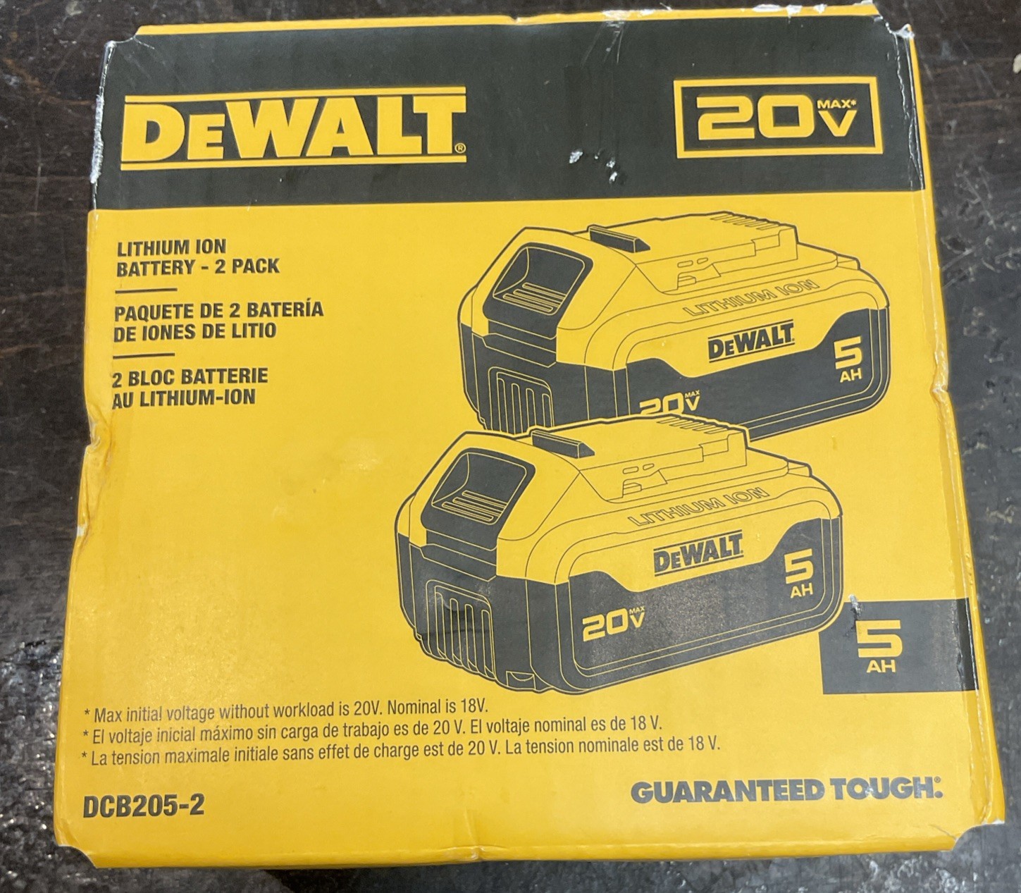 DEWALT DCB205-2 20V 5Ah Battery – Pack of 2