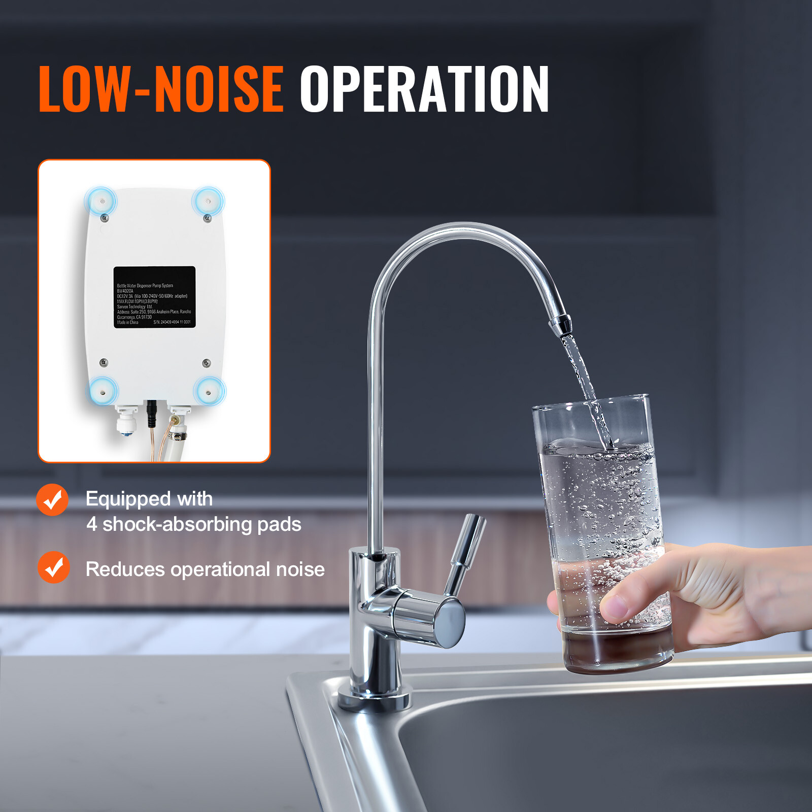 VEVER AC Bottled Water Dispensing Pump System Dispenser Replace Bunn Flojet 110V