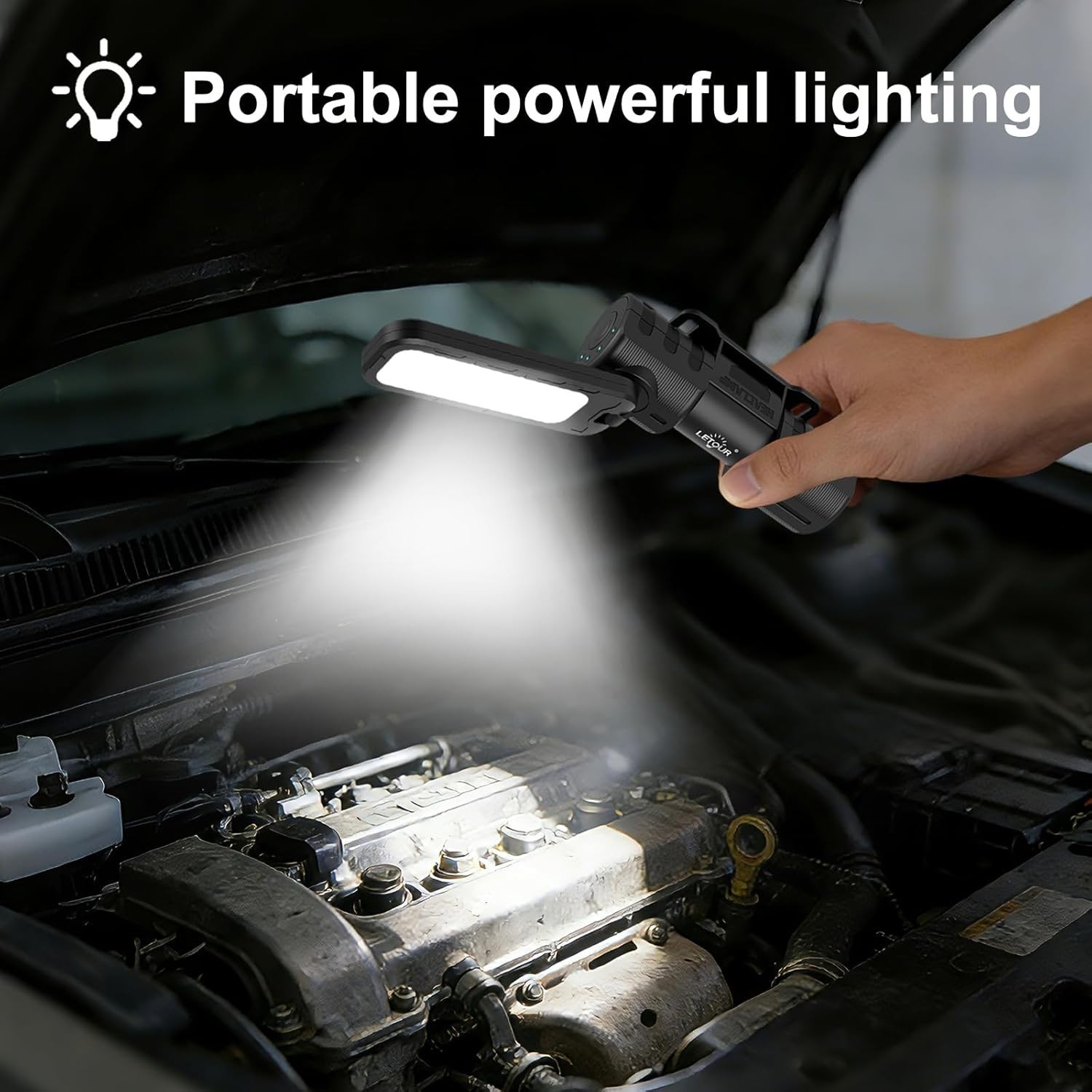 Rechargeable 5000LM Magnetic Work Light,180° Rotate Mechanic Work Light for C…