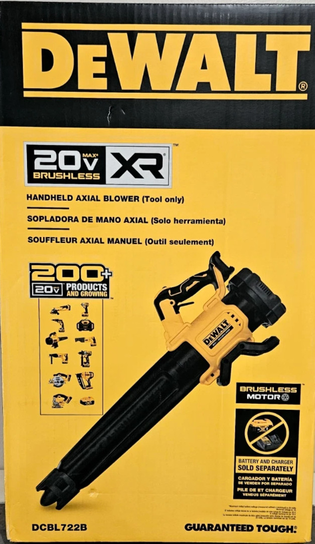 DeWalt DCBL722B 20V 125MPH 450CFM Cordless Battery Powered Handheld Leaf Blower