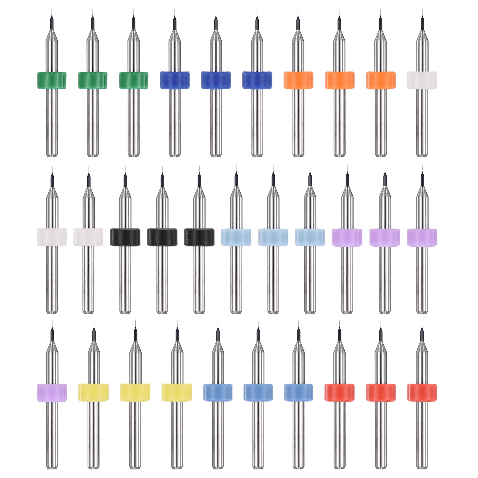 0.1mm Micro Drill Bits 3.175mm Shank Carbide for Print Circuit Board 30pcs