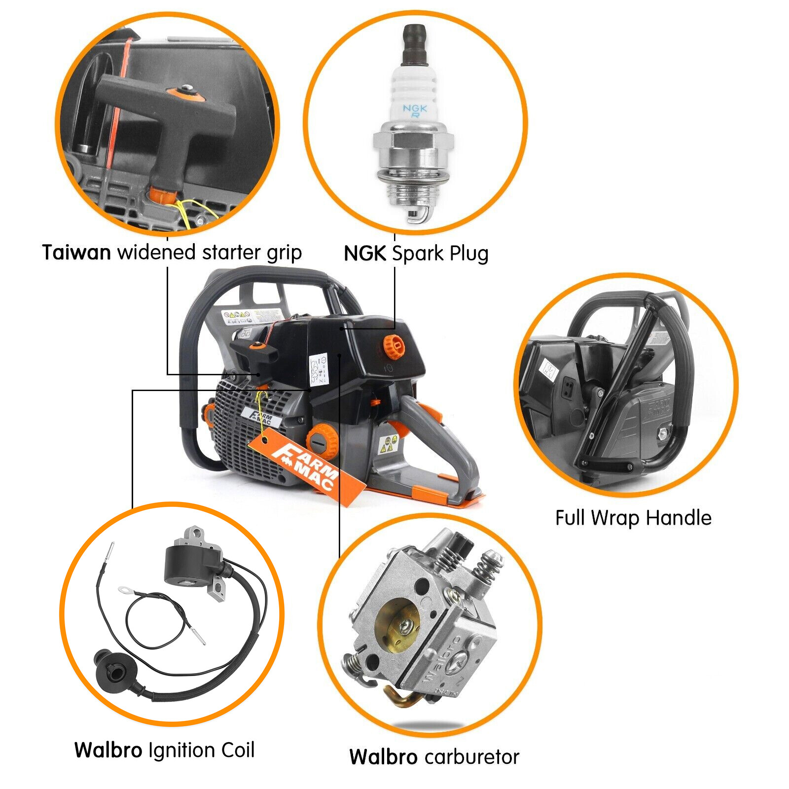 92cc Pro Gas Chainsaw with 42” Bar Chain Compatible with MS660 For Milling Tree