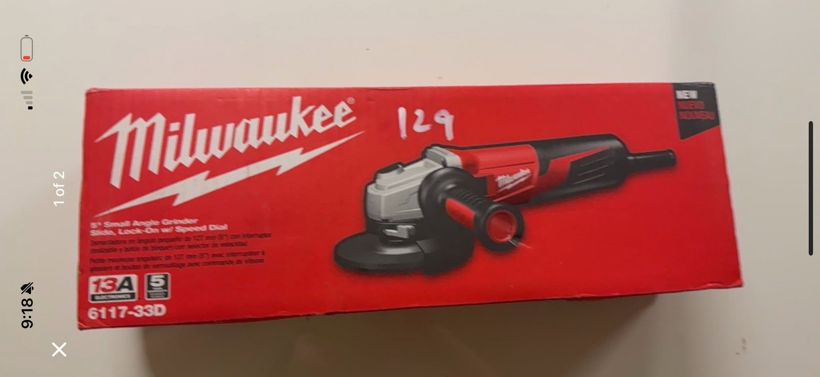 Milwaukee 6177-59D Corded Electric Angle Grinder, Rotary/Circular Action