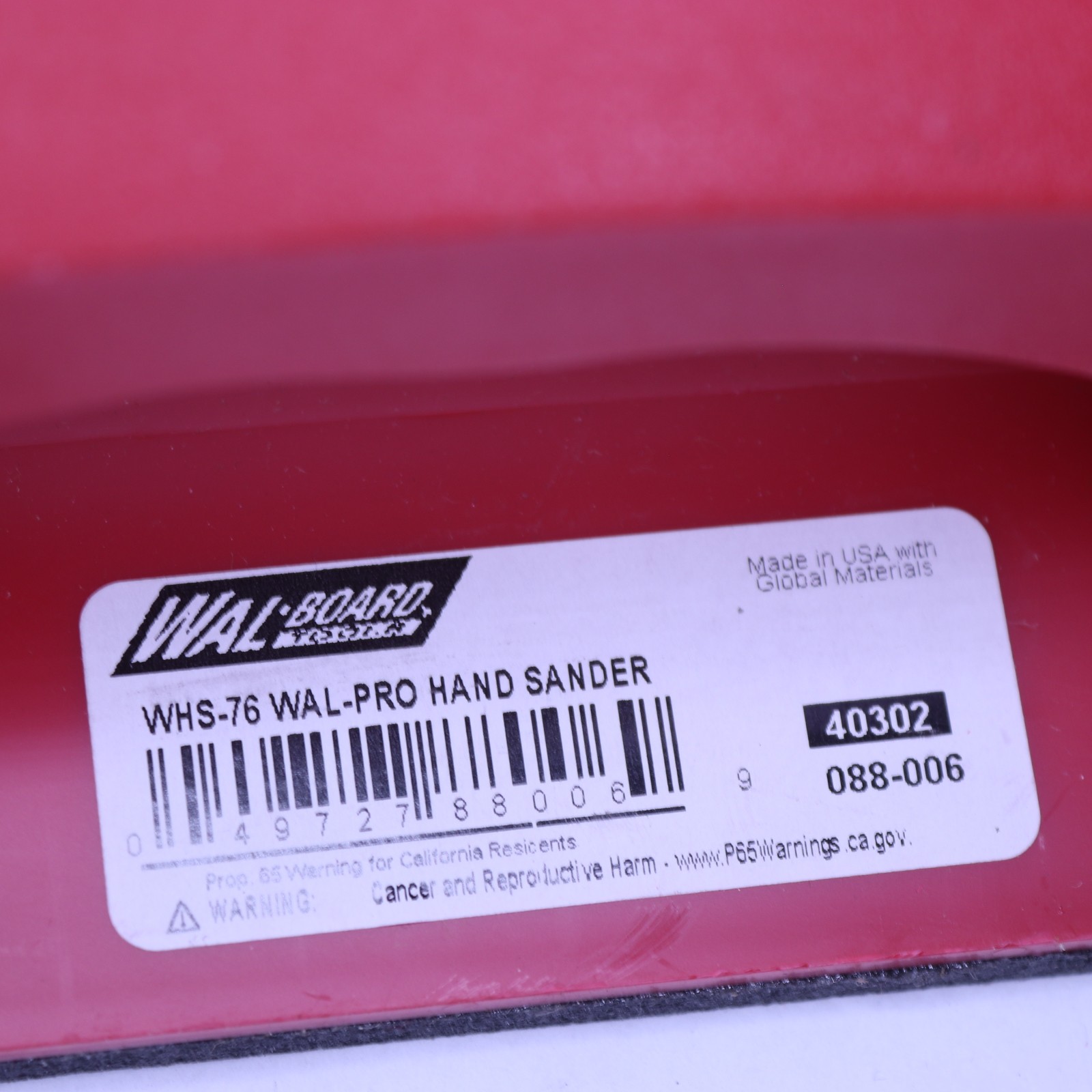 Wal-Board Tools 3-1/4 in. x 9-1/4 in. Plastic Hand Sander