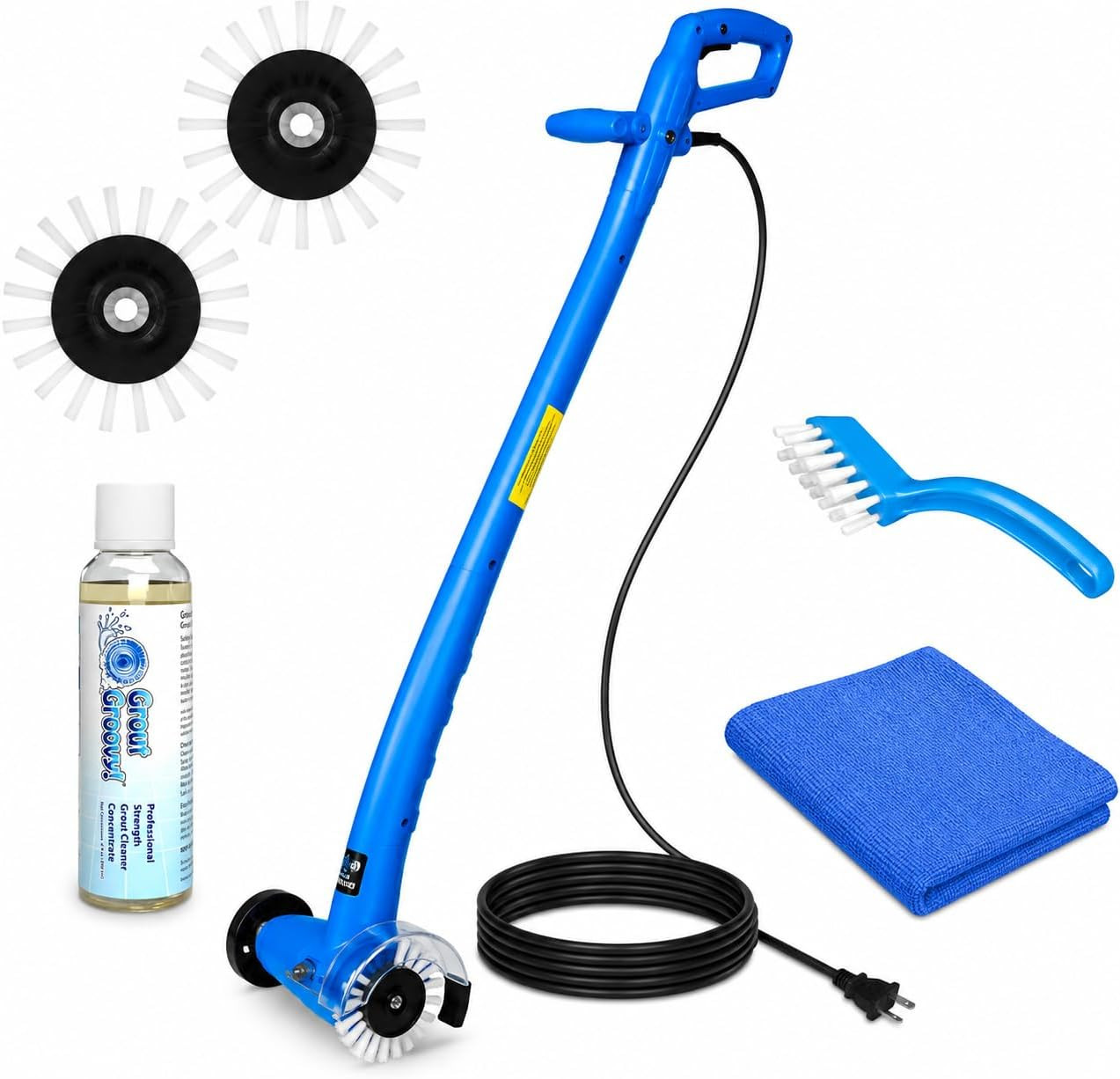 Electric Stand-Up Grout Cleaner Machine – Compact Lightweight Floor Scrubber for