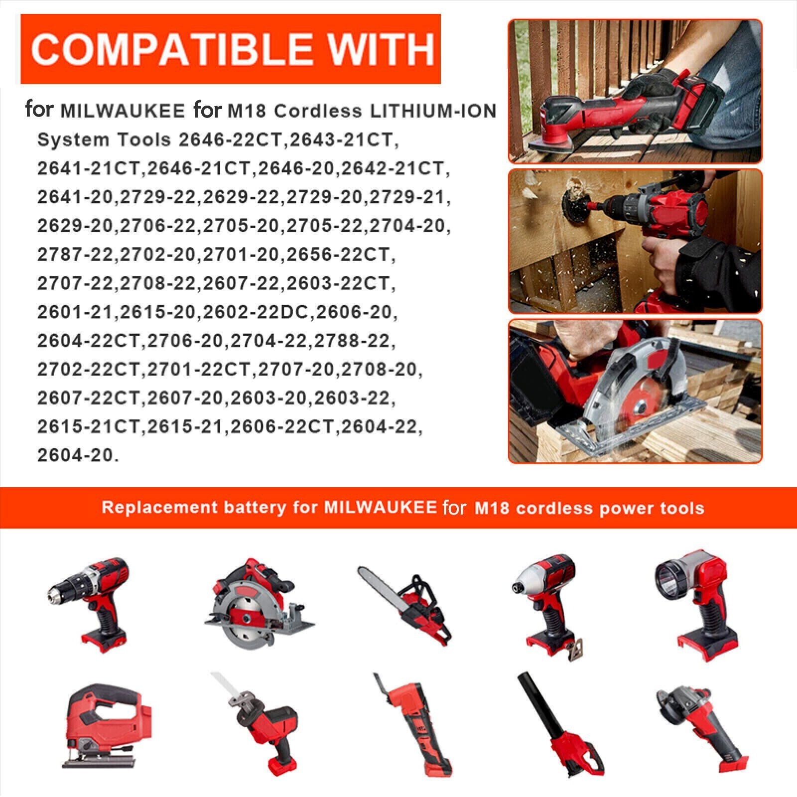 18V For Milwaukee for M18 12.0Ah Battery Extended Lithium 48-11-1880 / Charger