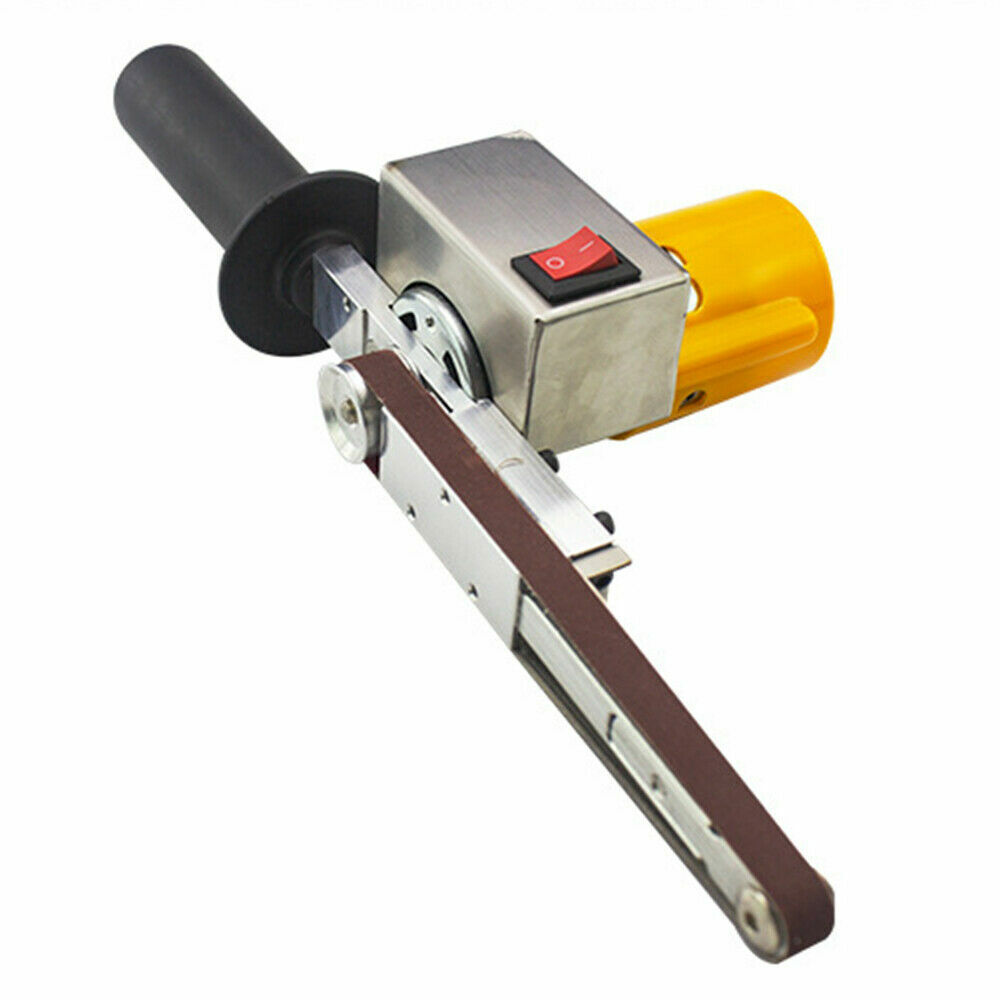 Electric Belt Sander Handheld Mini Grinder Small Machine + 10 Sanding Belts